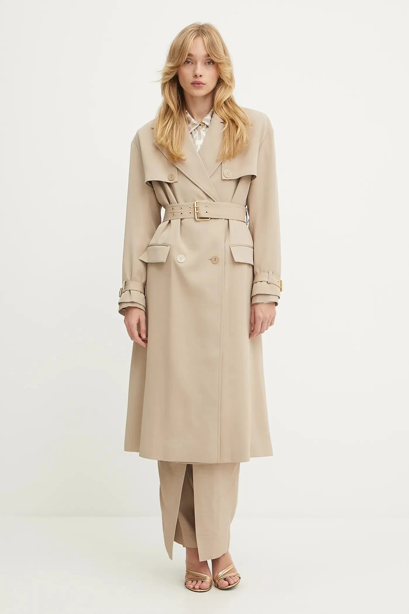 Тренч NINA из смесовой шерсти