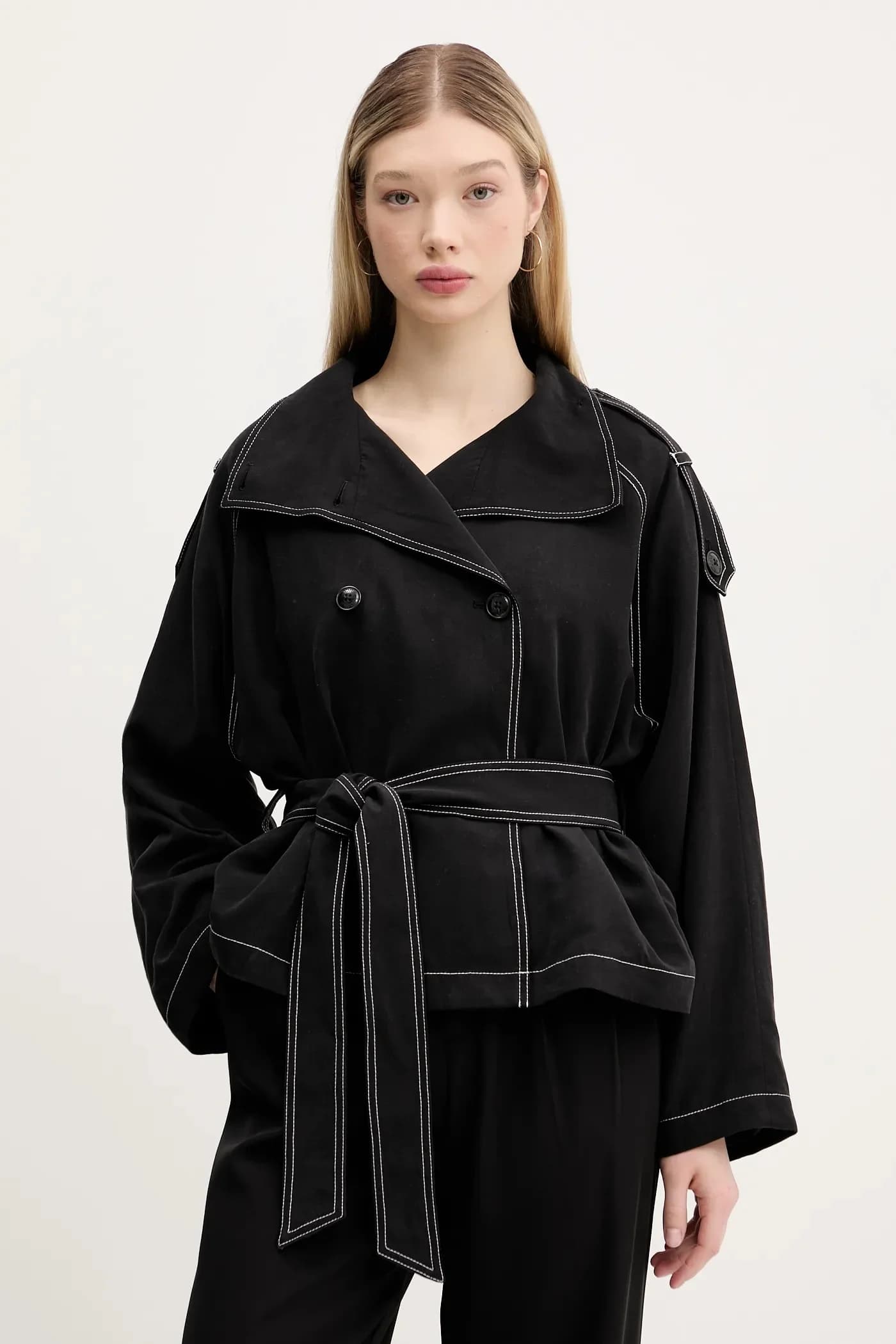 Пальто из смесового льна