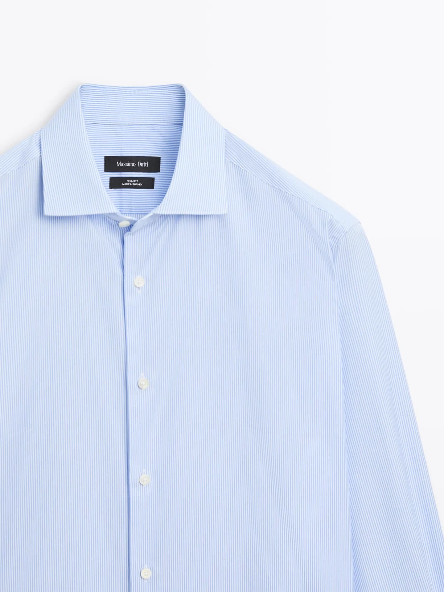 Рубашка приталенного кроя из полосатого твила