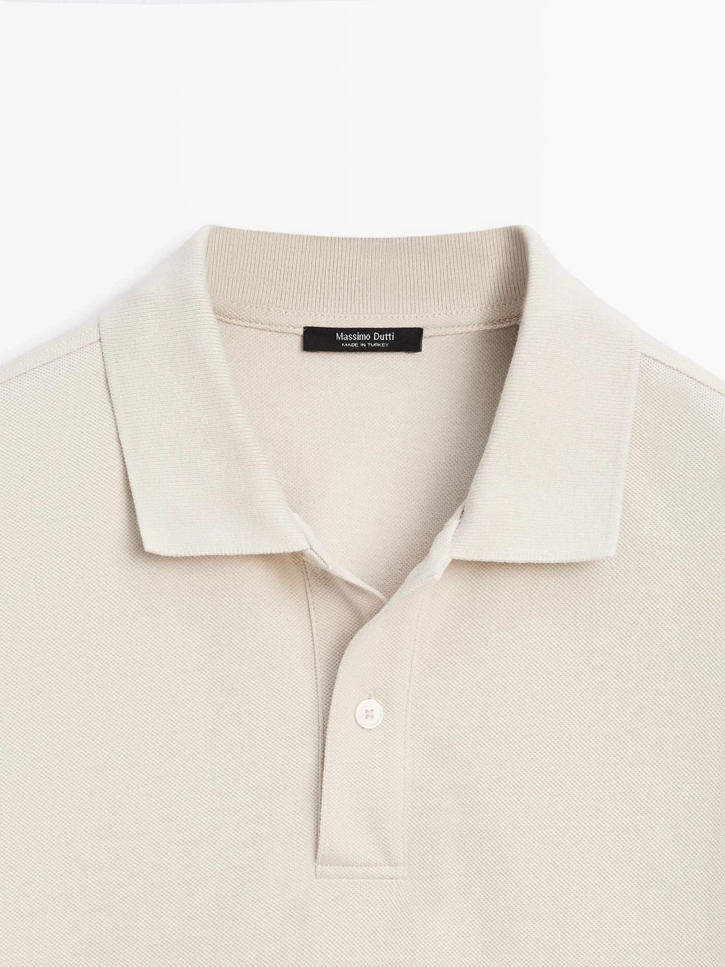 Хлопковая рубашка-поло с тонкой текстурой