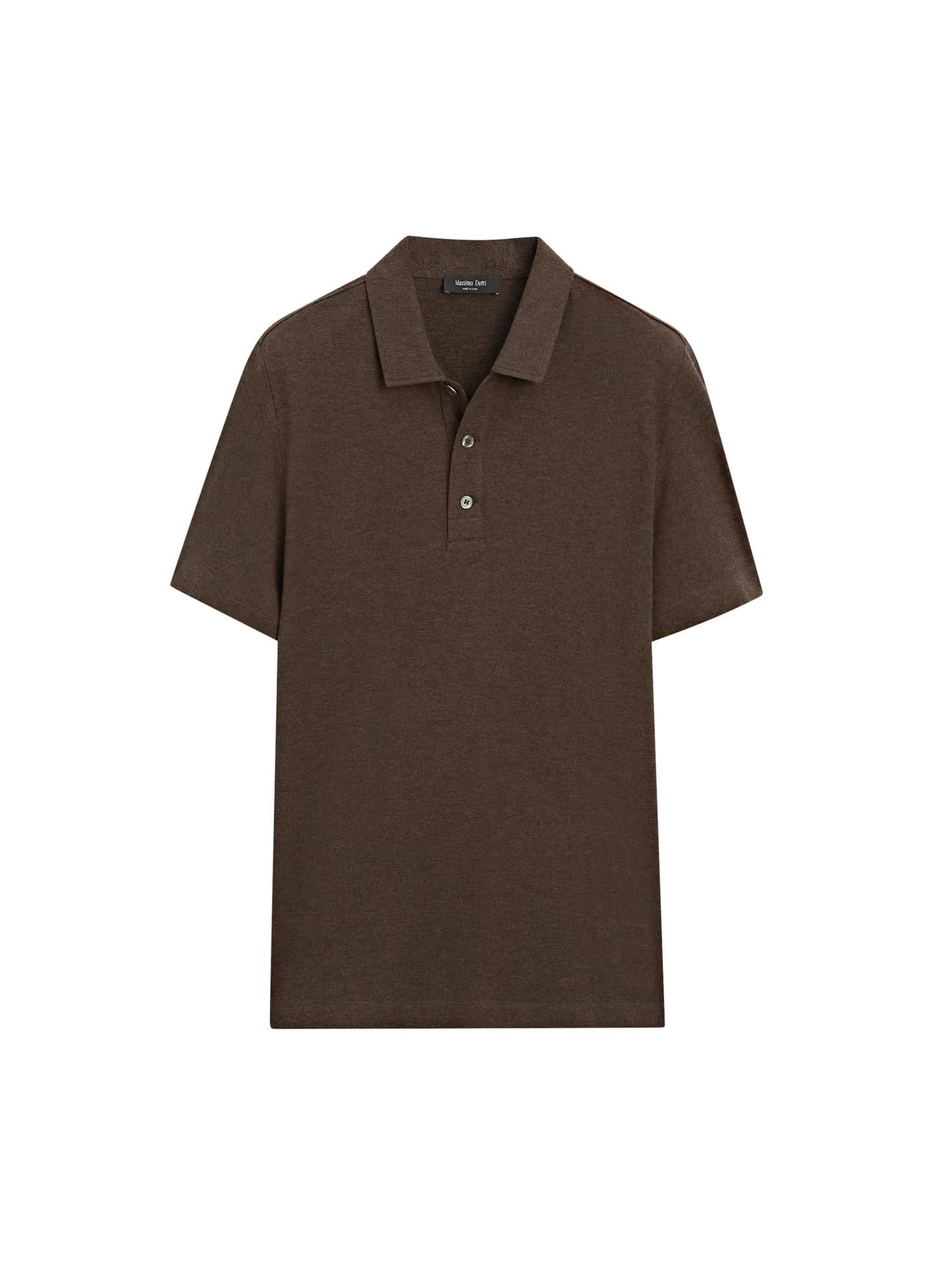 Хлопковая рубашка-поло с короткими рукавами