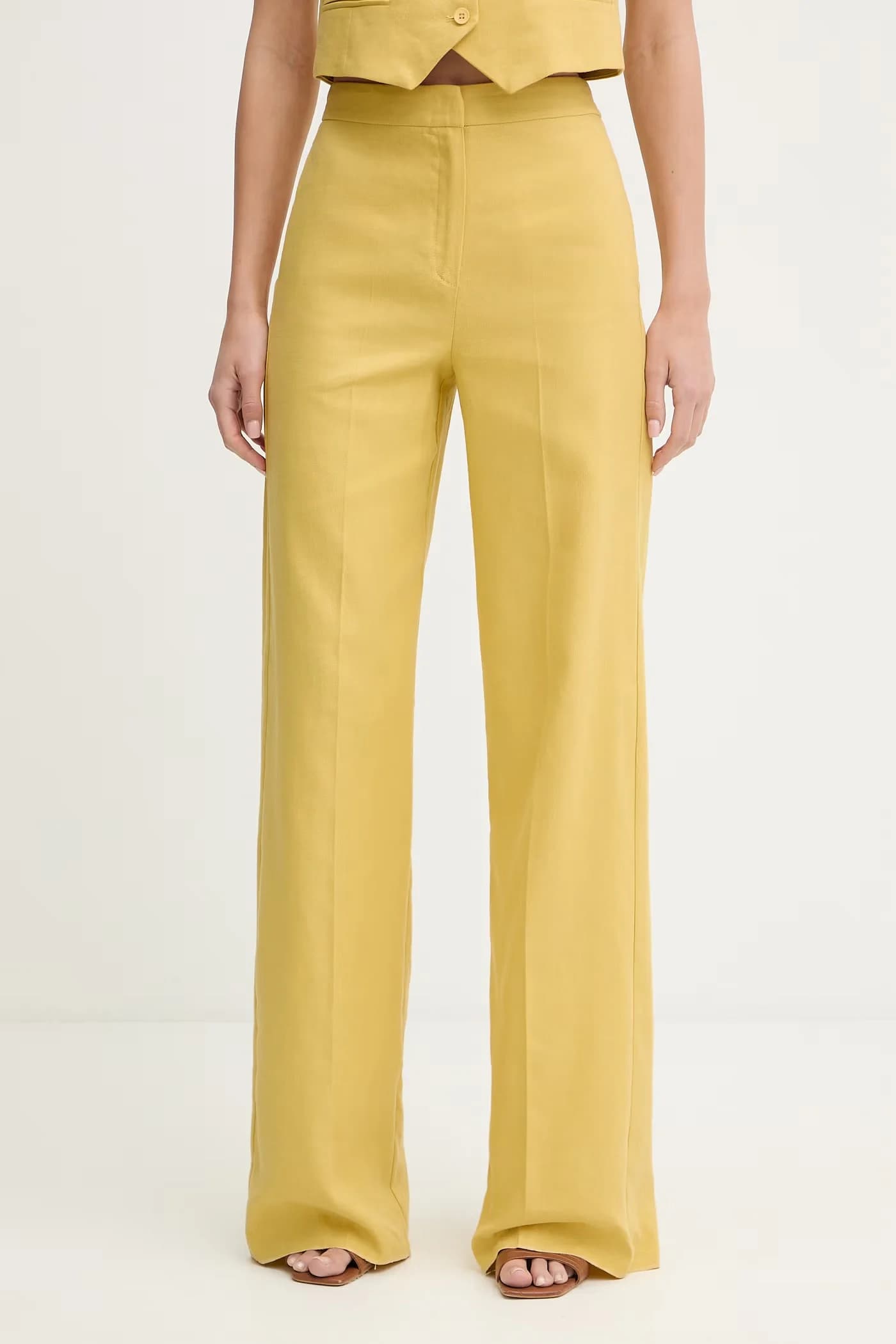 Женские прямые брюки на льне добавлены CANALE.