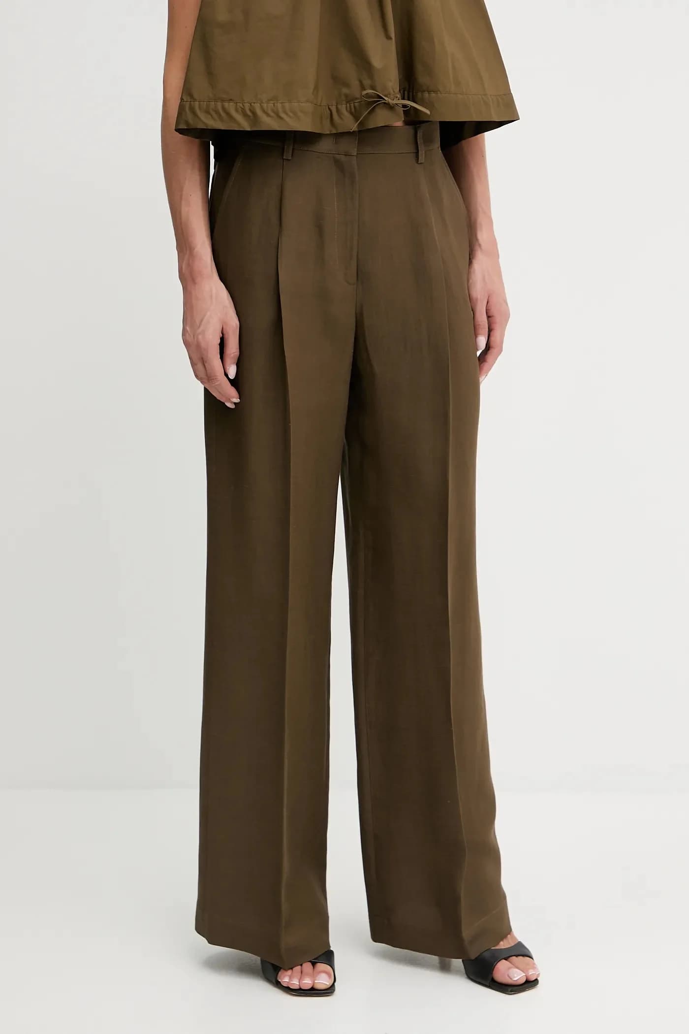 Брюки из смесового льна