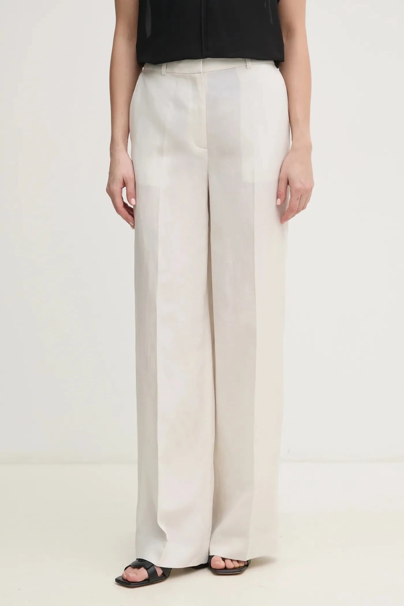 Брюки из смесового льна