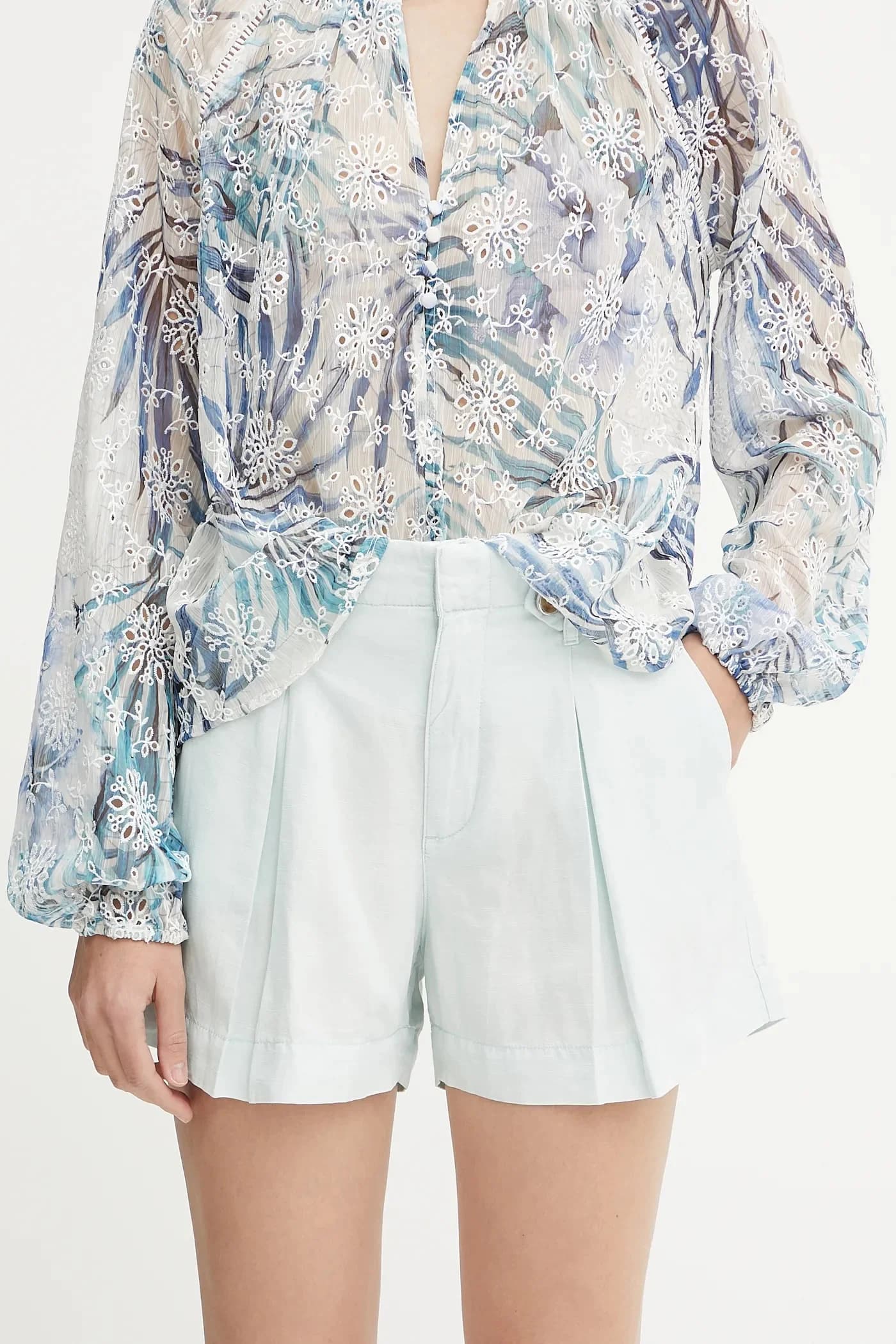 SHAYE шорты из смесового льна