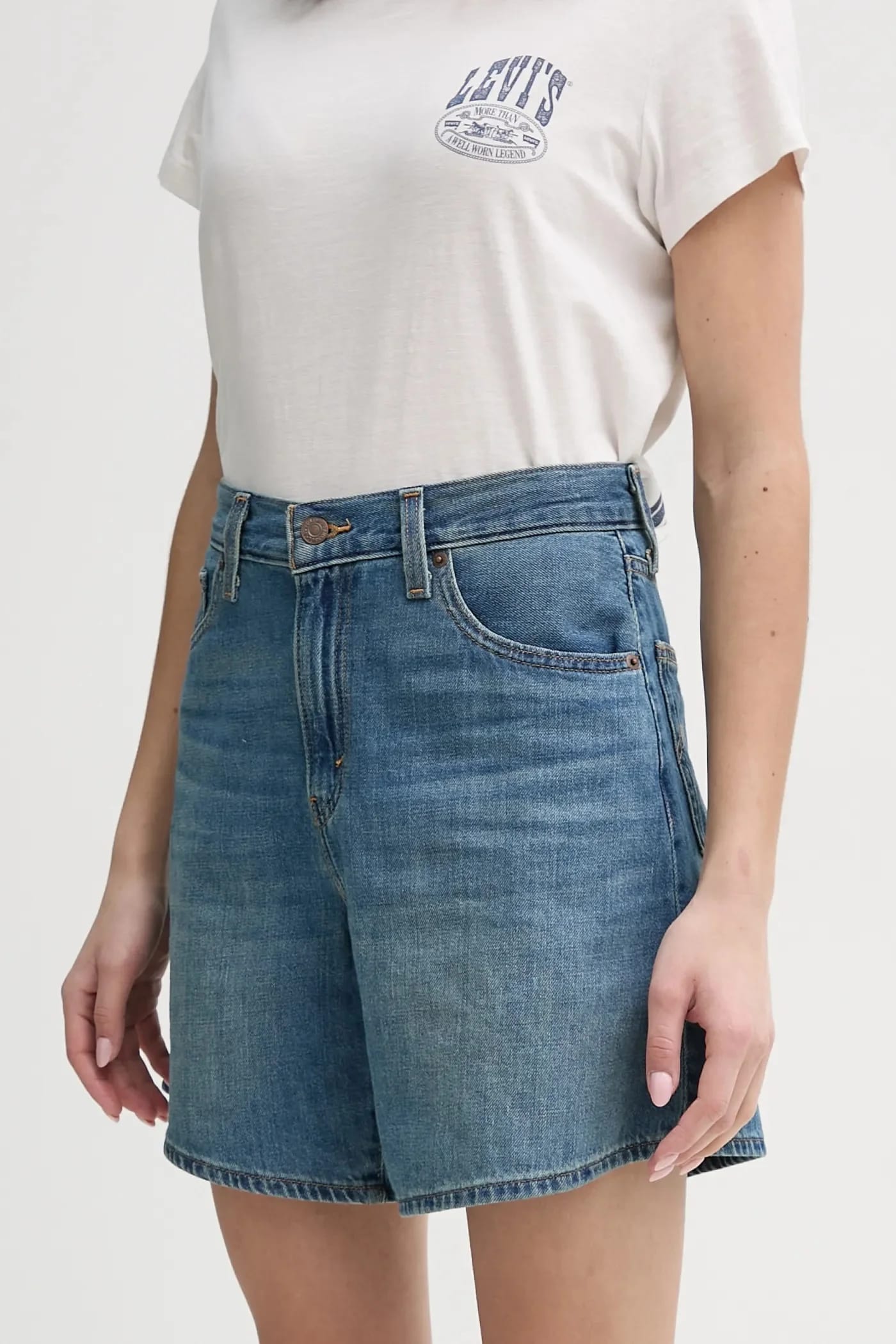 Джинсовые шорты HIGH BAGGY SHORT синие для женщин