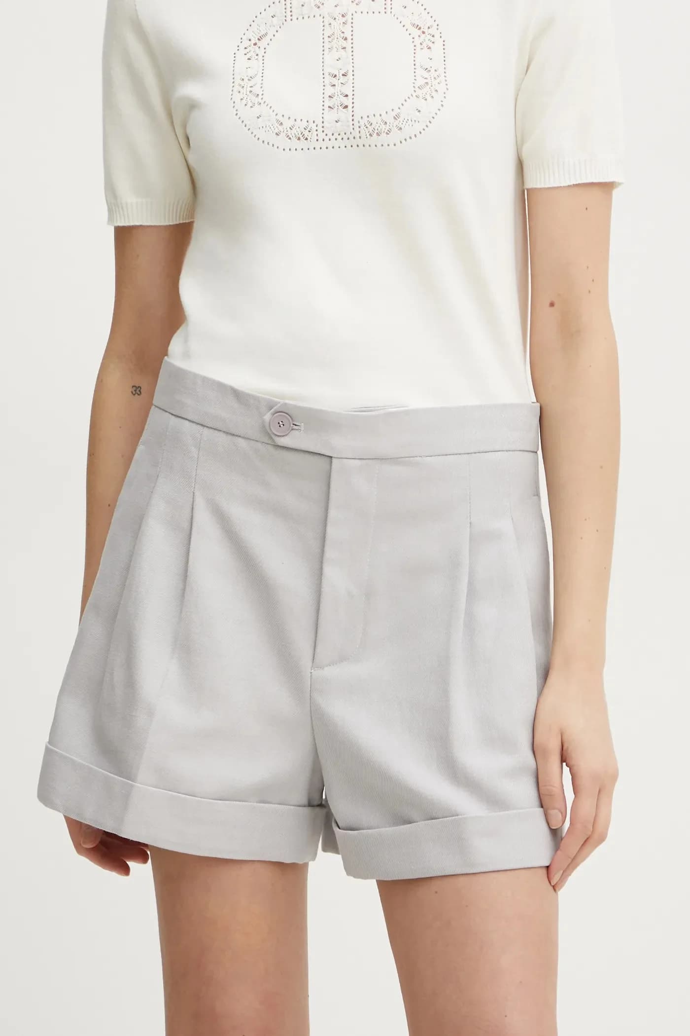 Шорты из смесового льна