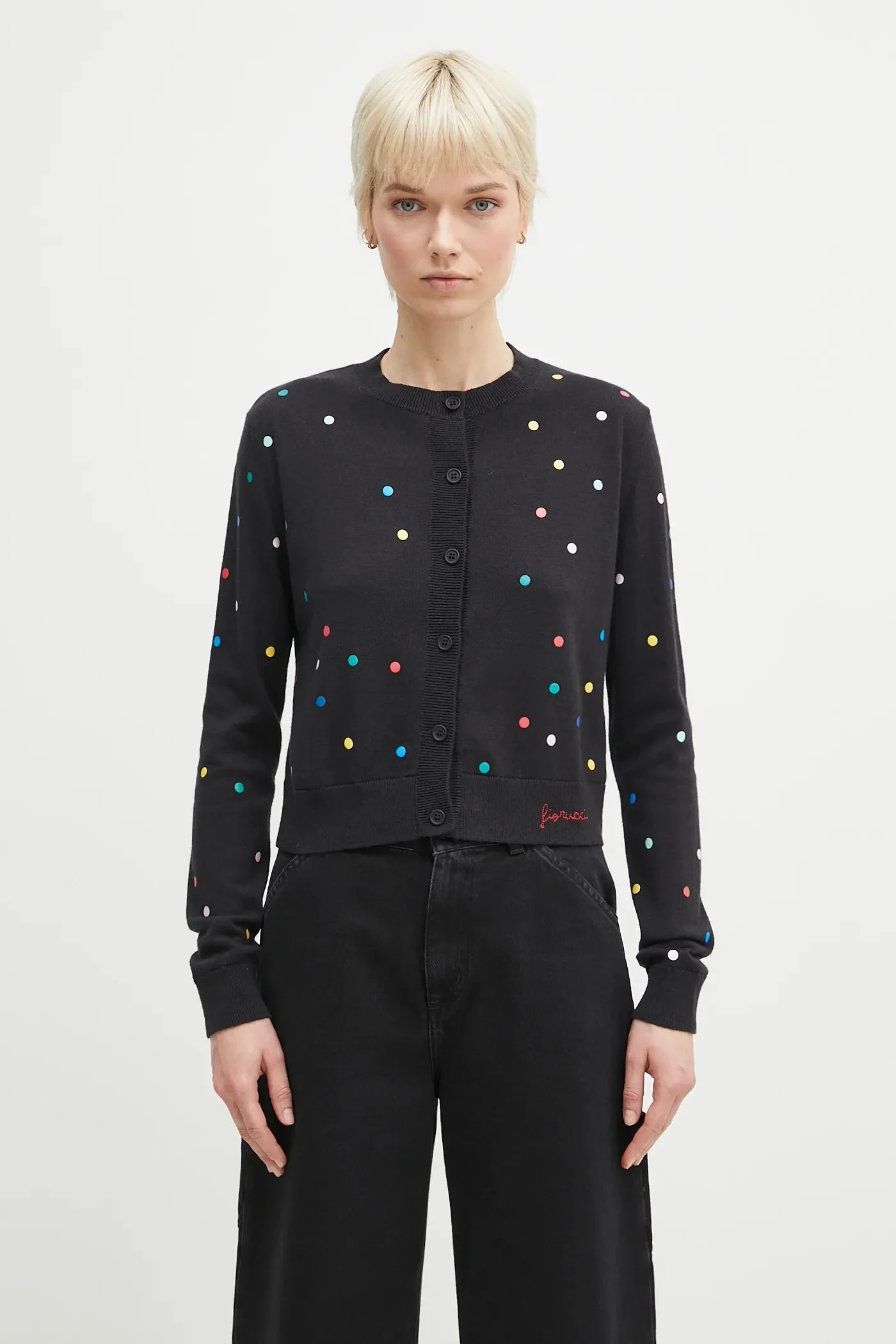 Шерстяной кардиган с принтом Confetti Dot Logo