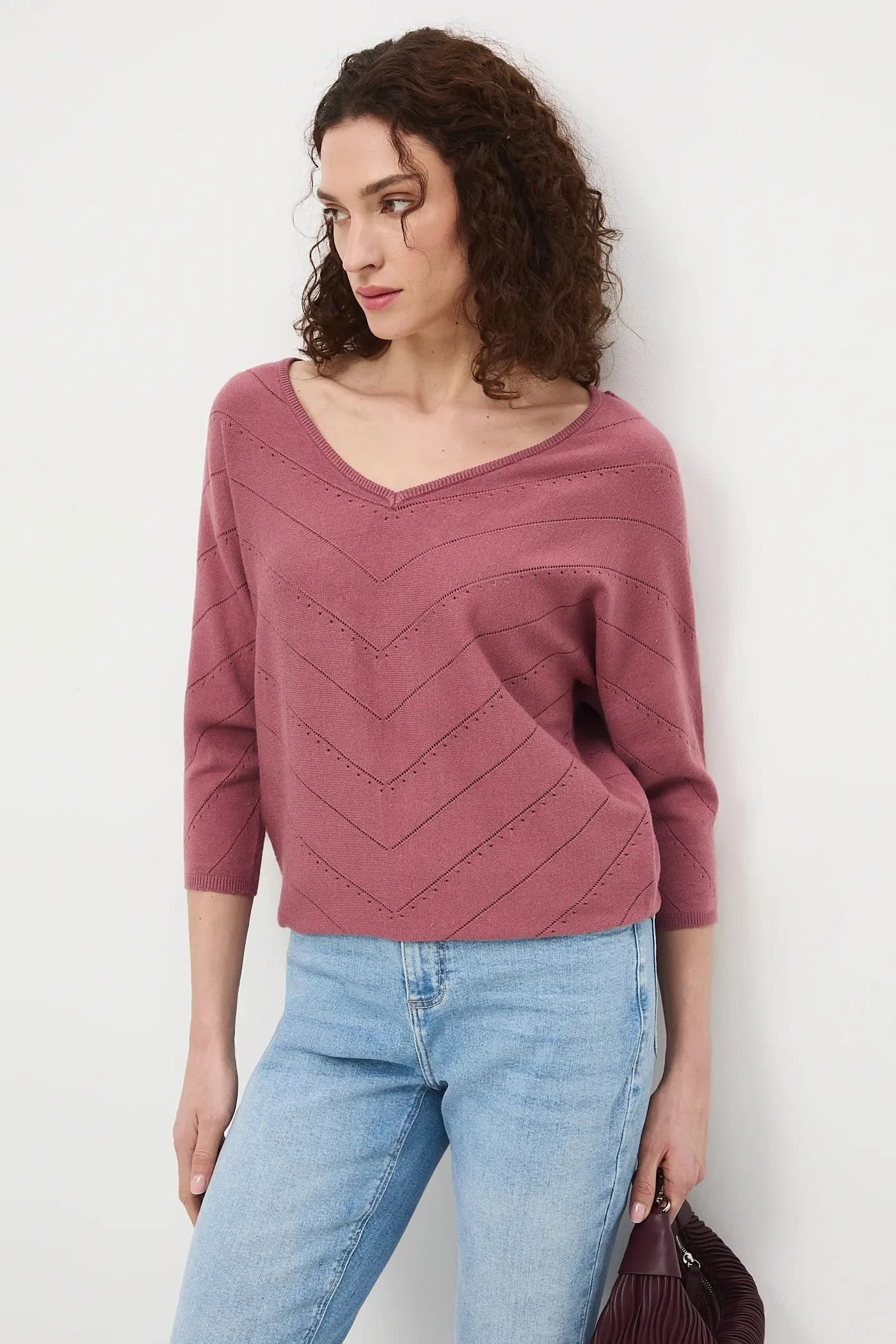 Женский ажурный свитер