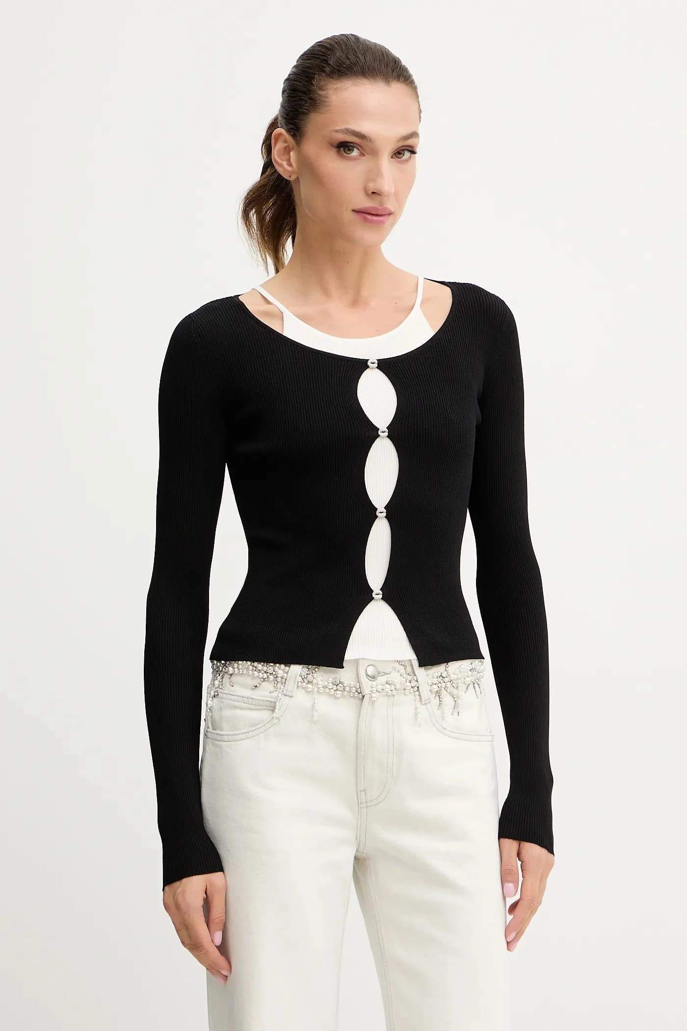 Свитер из смесового шелка