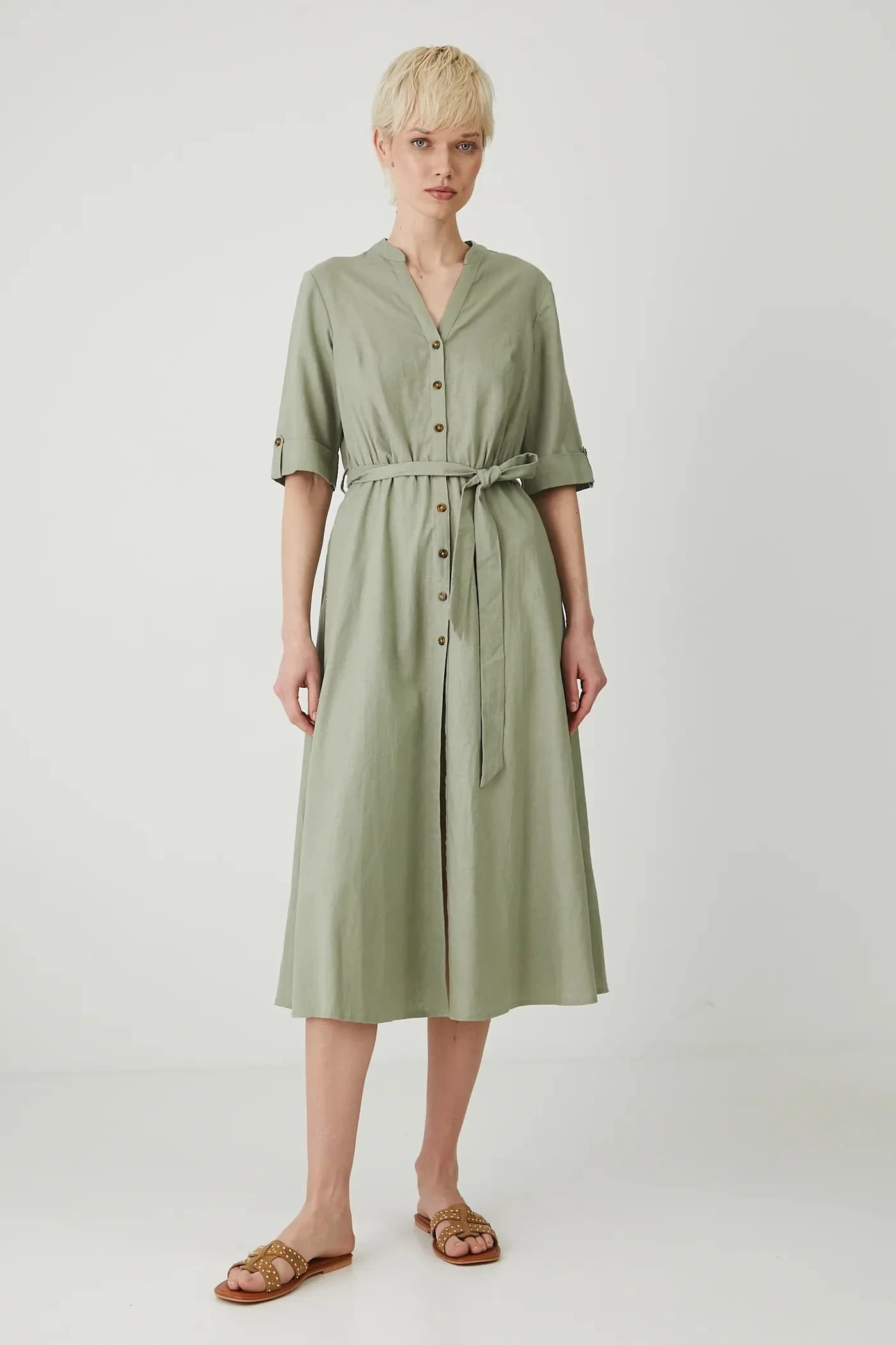 Льняное платье