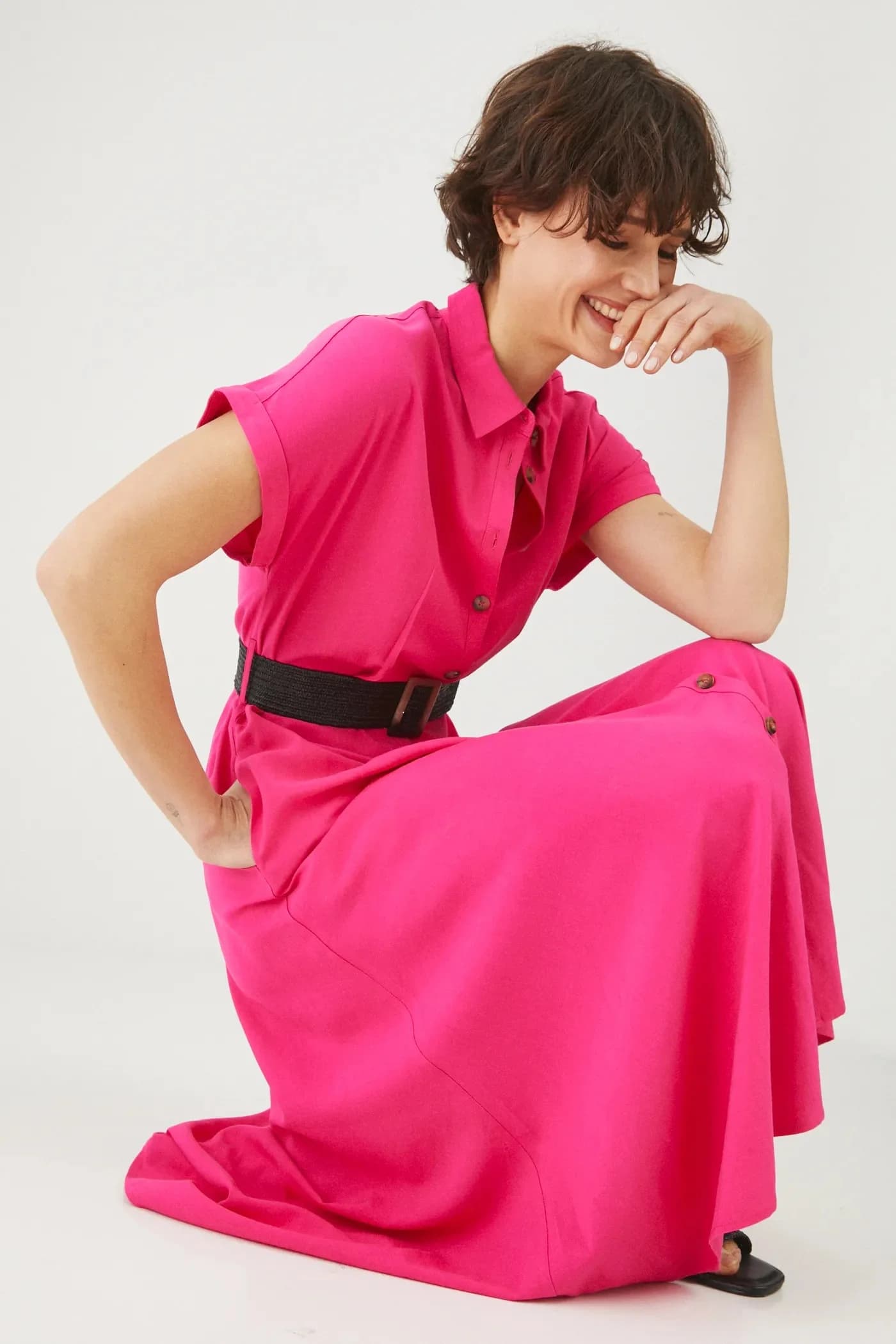 Платье из смесового льна