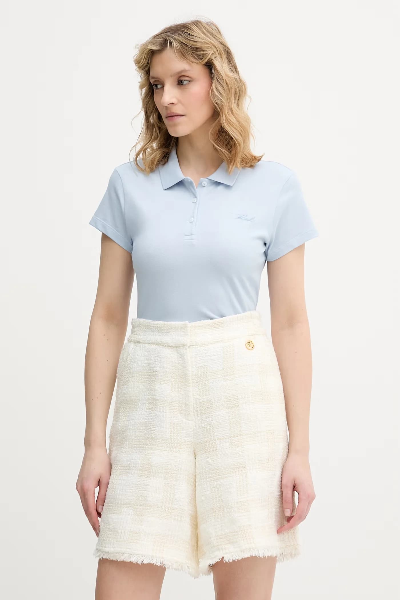 Женское хлопковое поло с эластаном