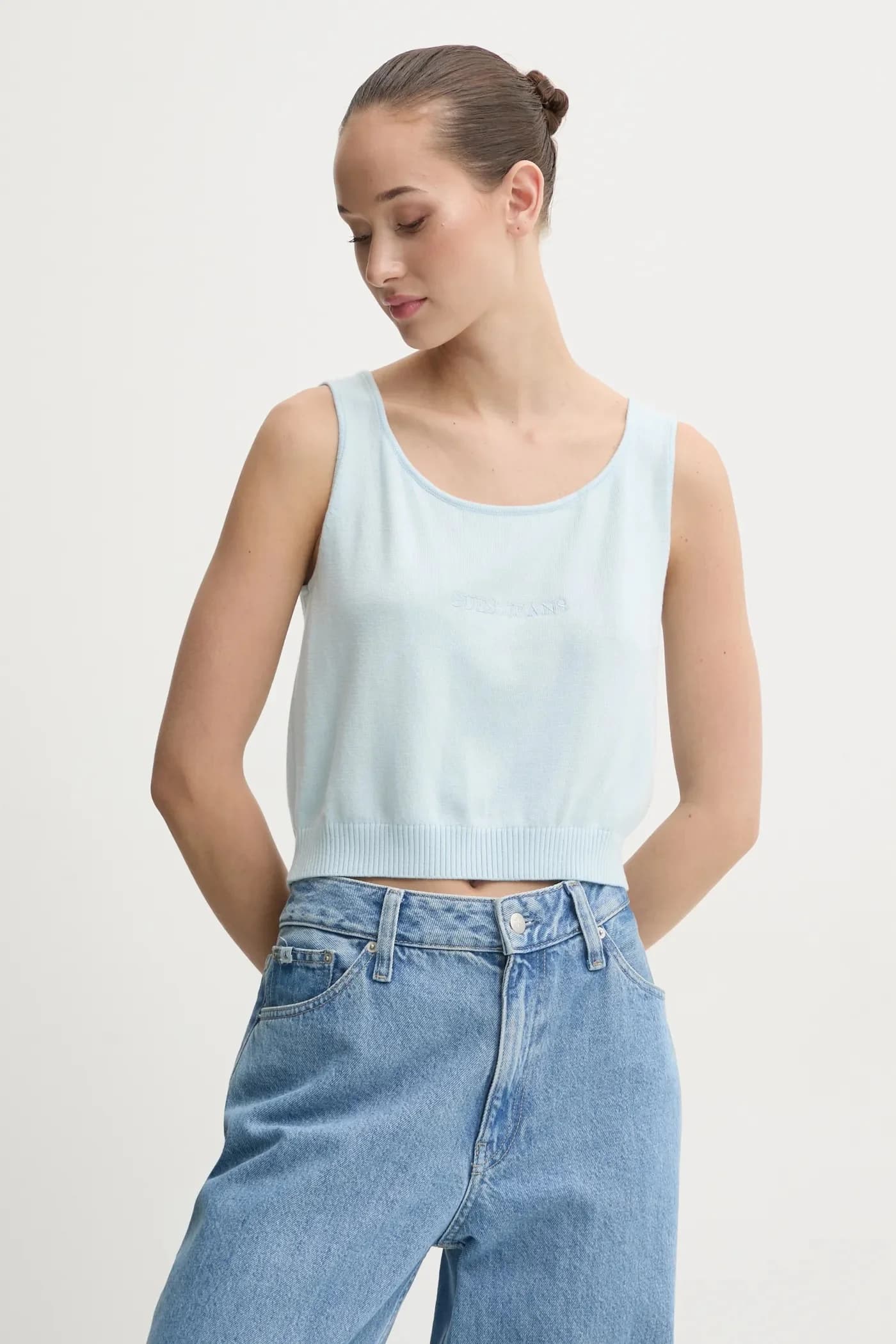 Топ с оттенком шелка