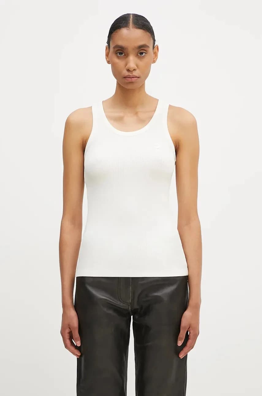 Майка с логотипом в рубчик