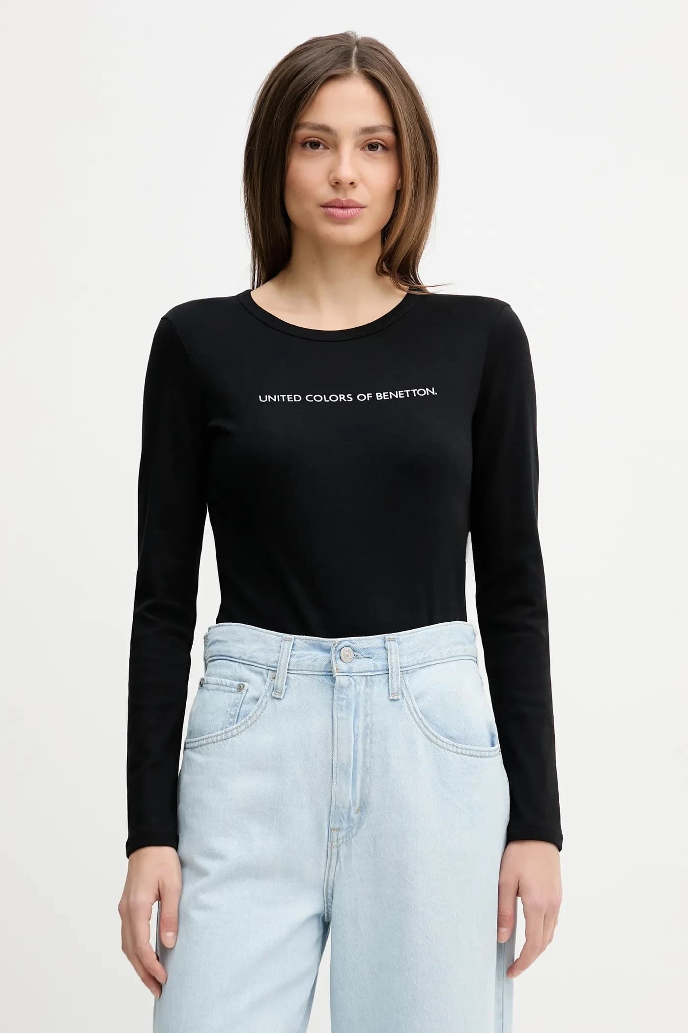 Хлопковая рубашка с длинным рукавом