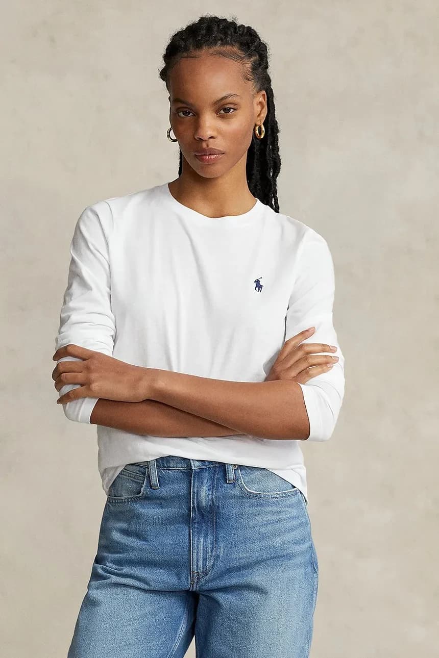 Хлопковая рубашка с длинным рукавом