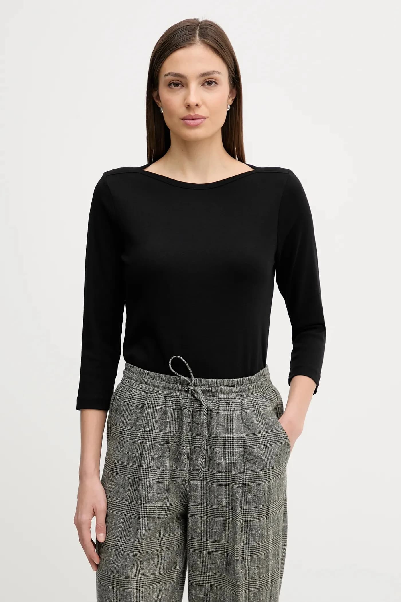 Хлопковая рубашка с длинным рукавом