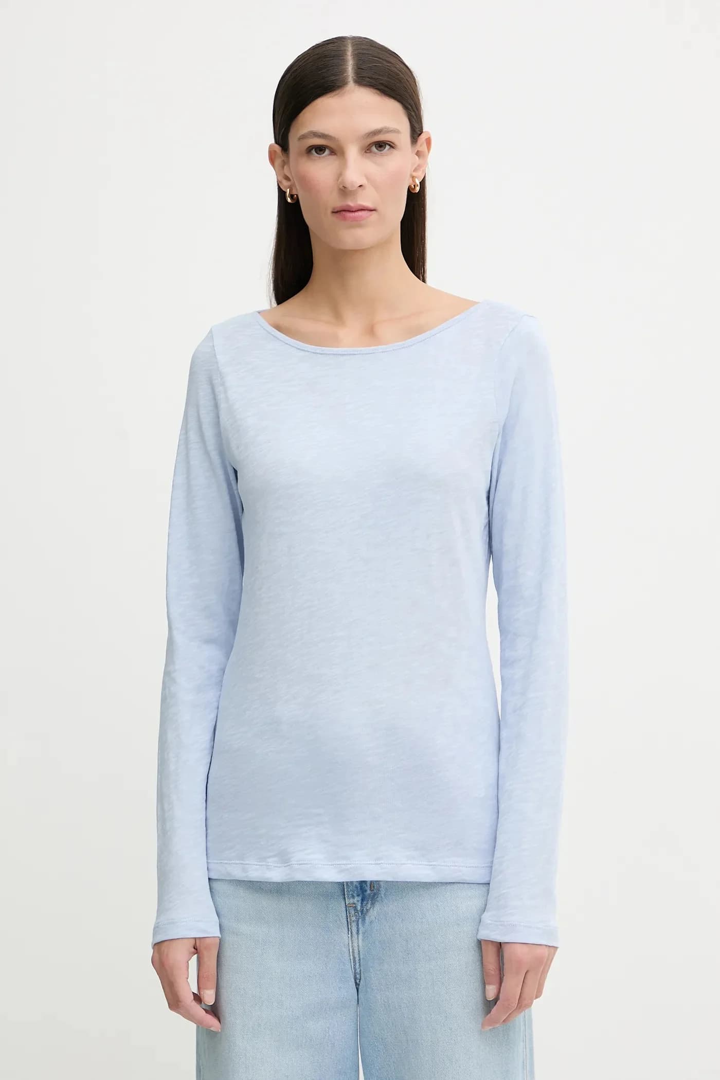 Хлопковая рубашка с длинным рукавом