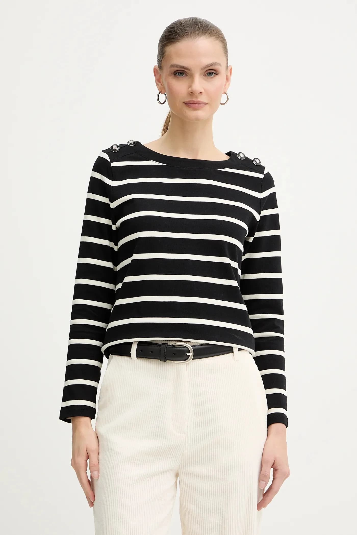 Хлопковая рубашка с длинным рукавом