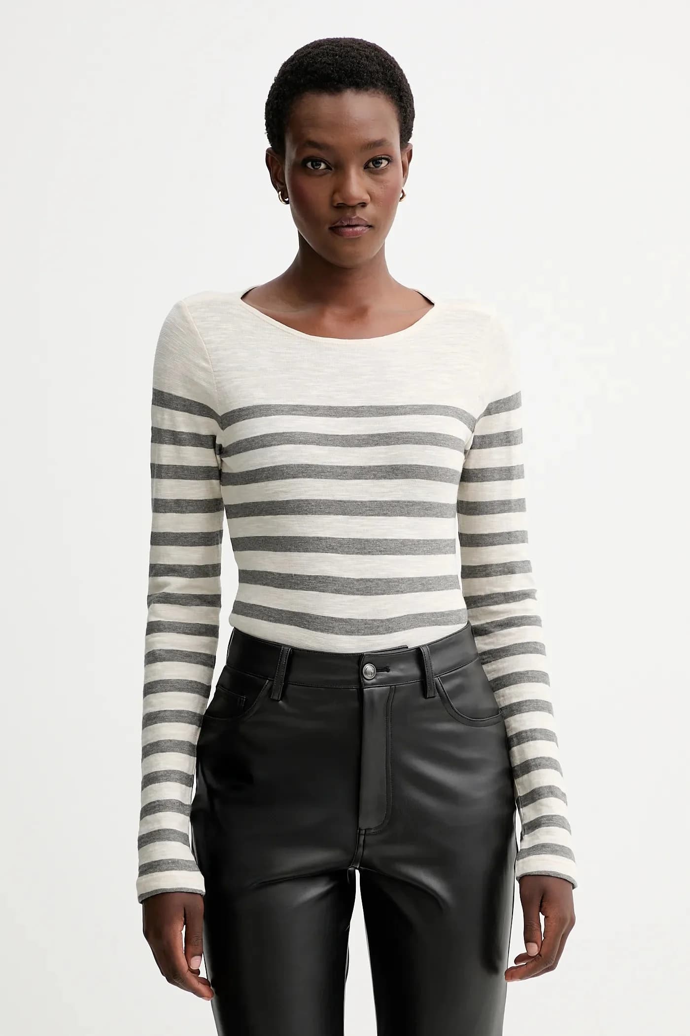 Хлопковая рубашка с длинным рукавом