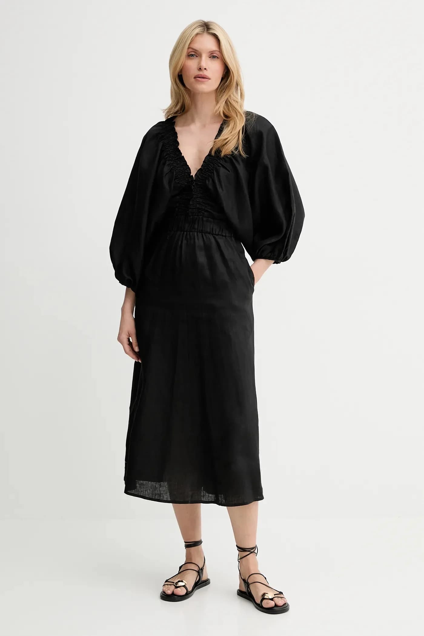 Льняное платье