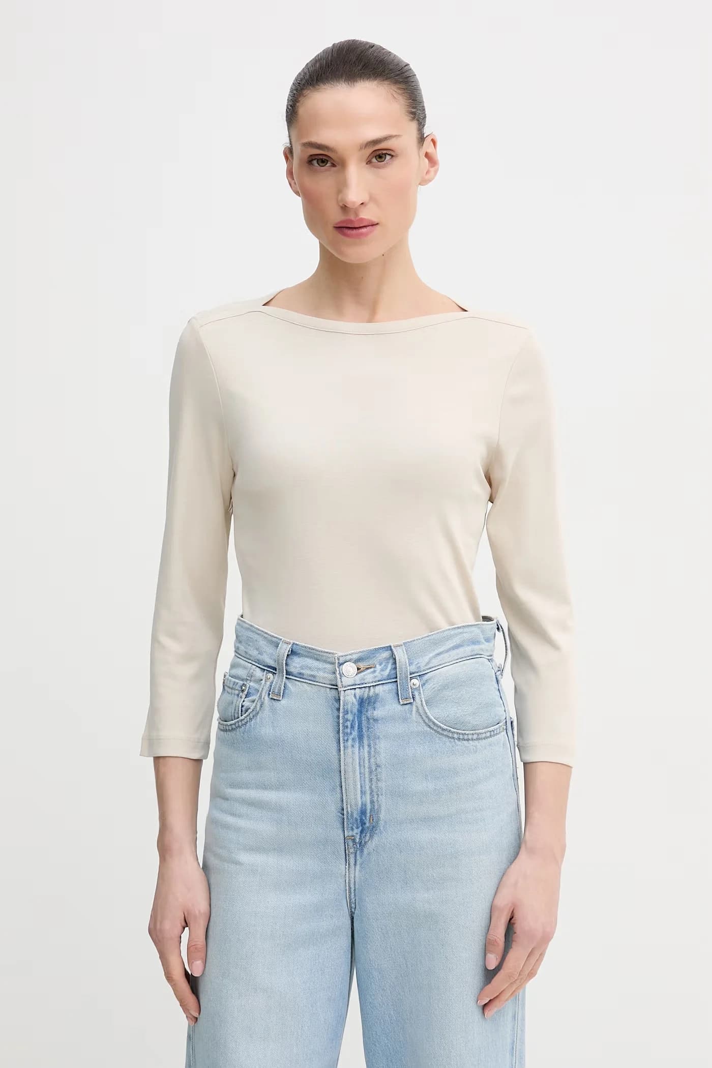 Хлопковая рубашка с длинным рукавом