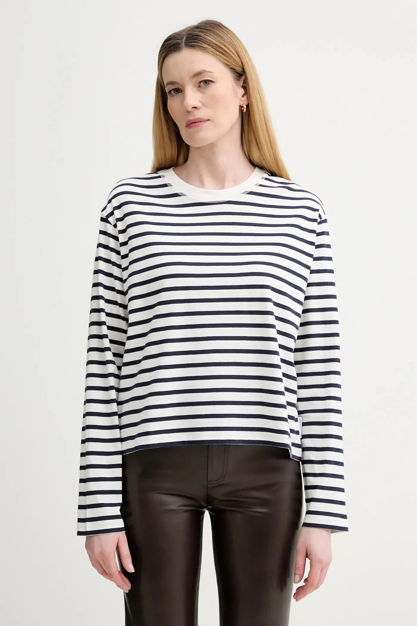 Хлопковая рубашка с длинным рукавом