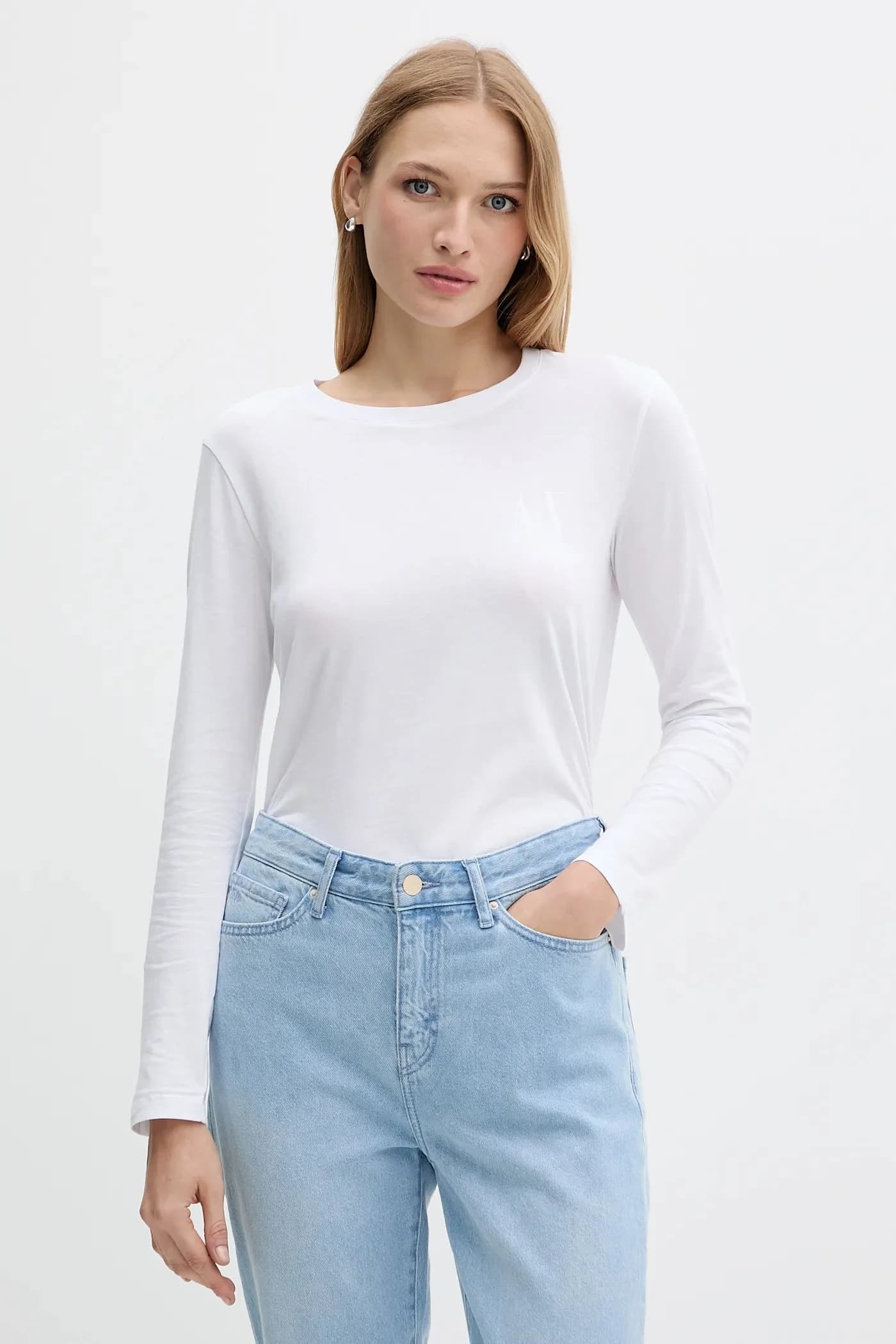 Хлопковая рубашка с длинным рукавом