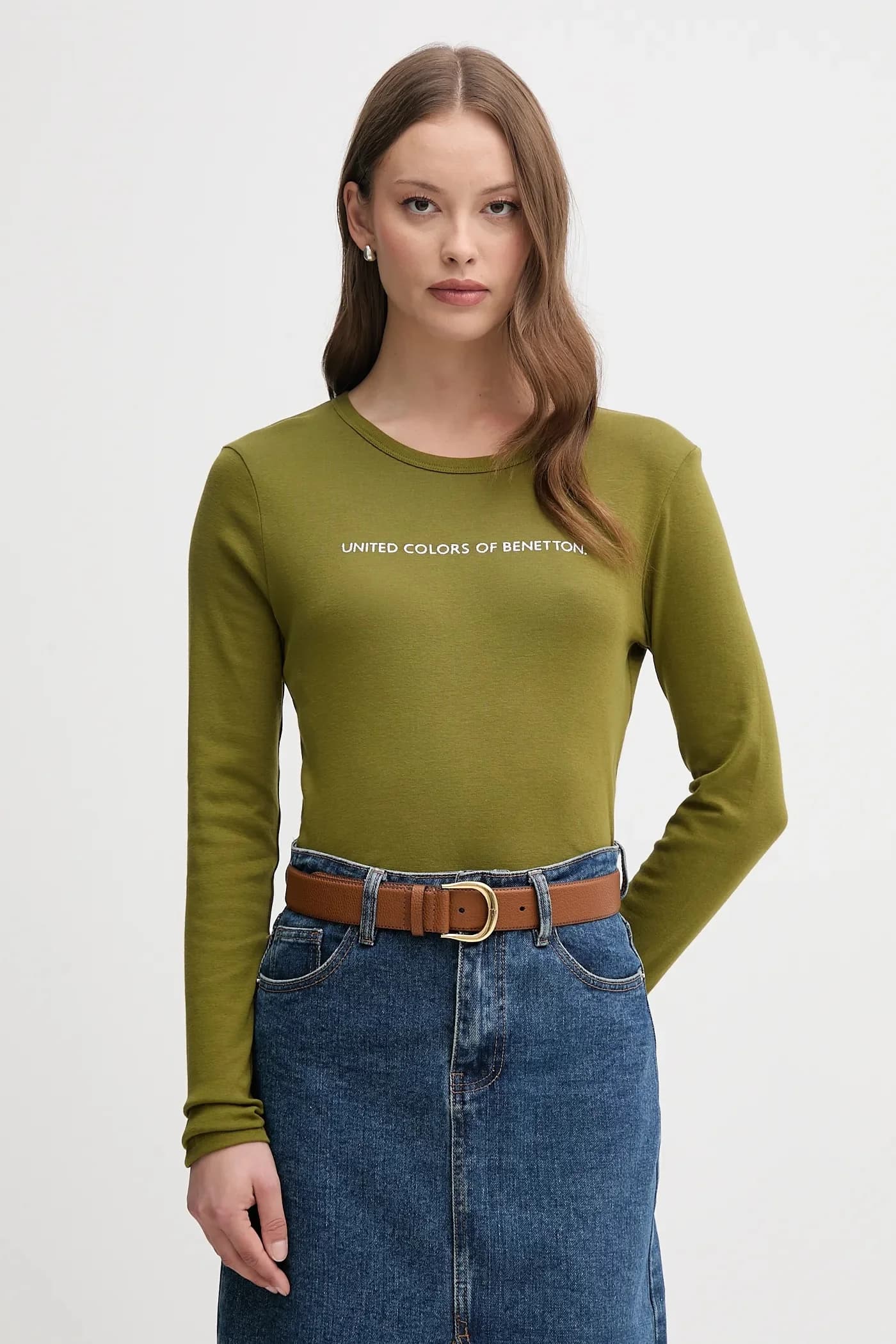 Хлопковая рубашка с длинным рукавом