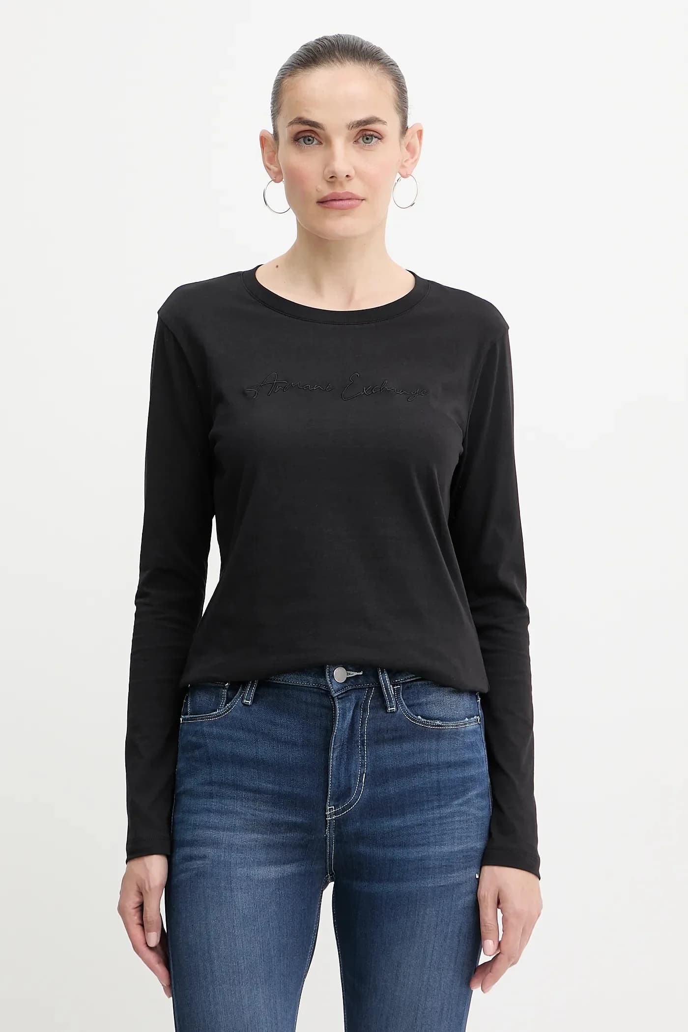 Хлопковая рубашка с длинным рукавом