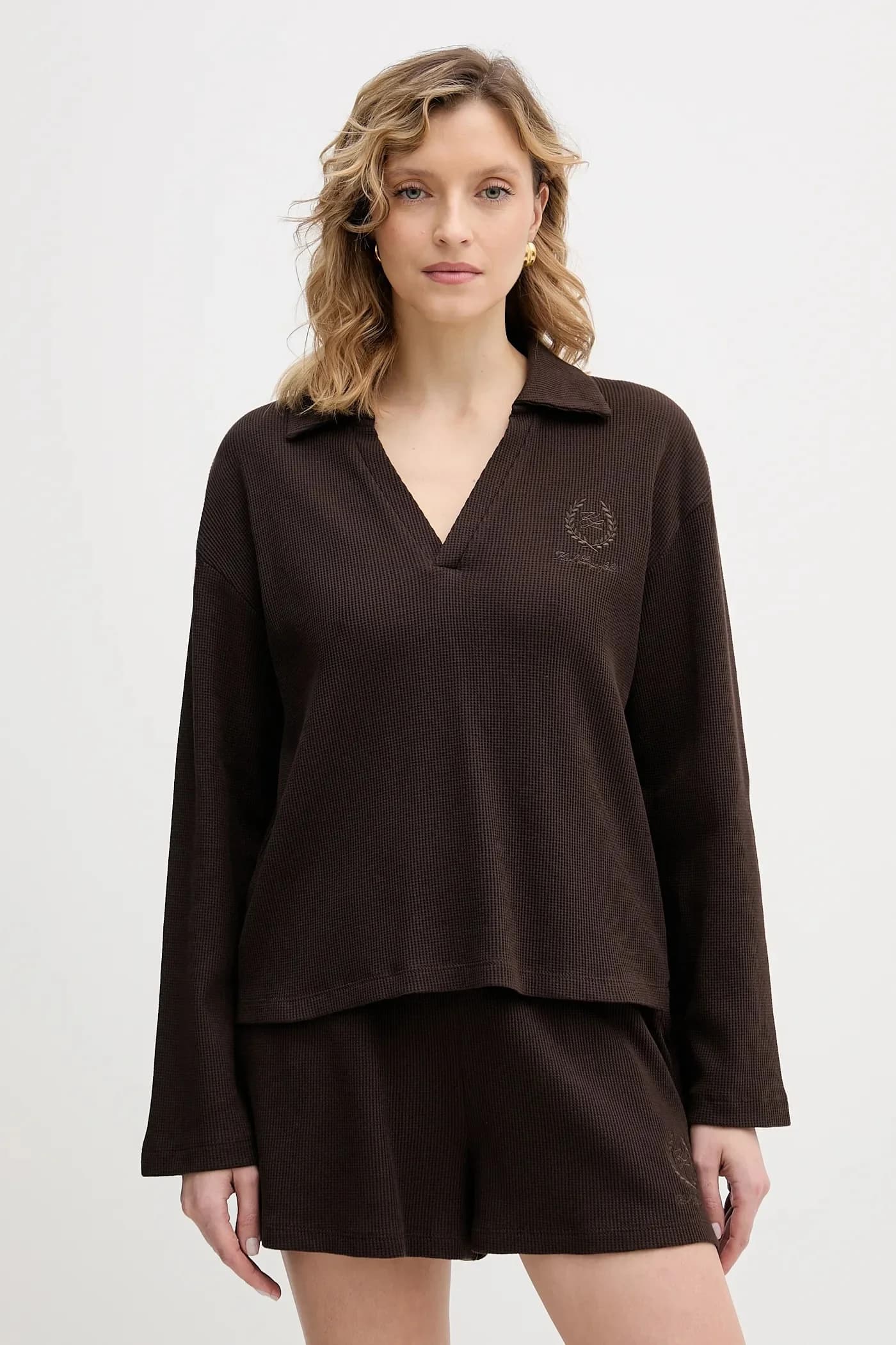 Хлопковая рубашка с длинными рукавами HOTEL KARL