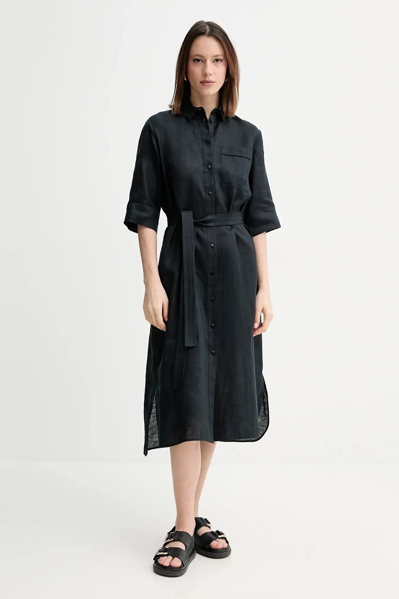 Льняное платье