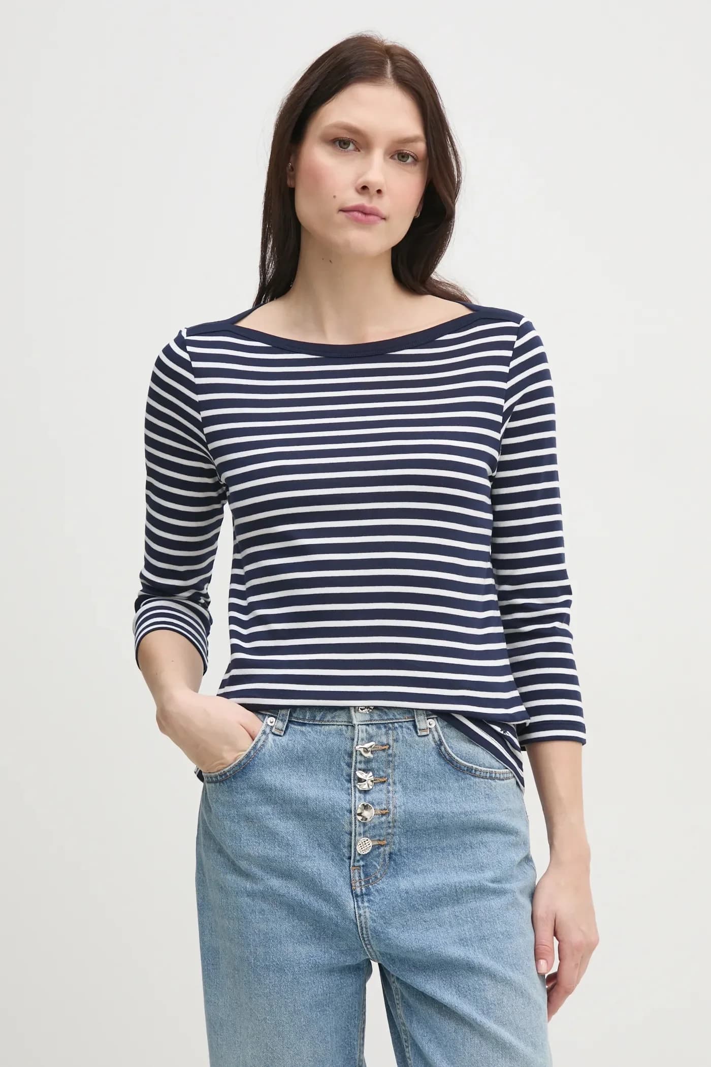 Хлопковая рубашка с длинным рукавом