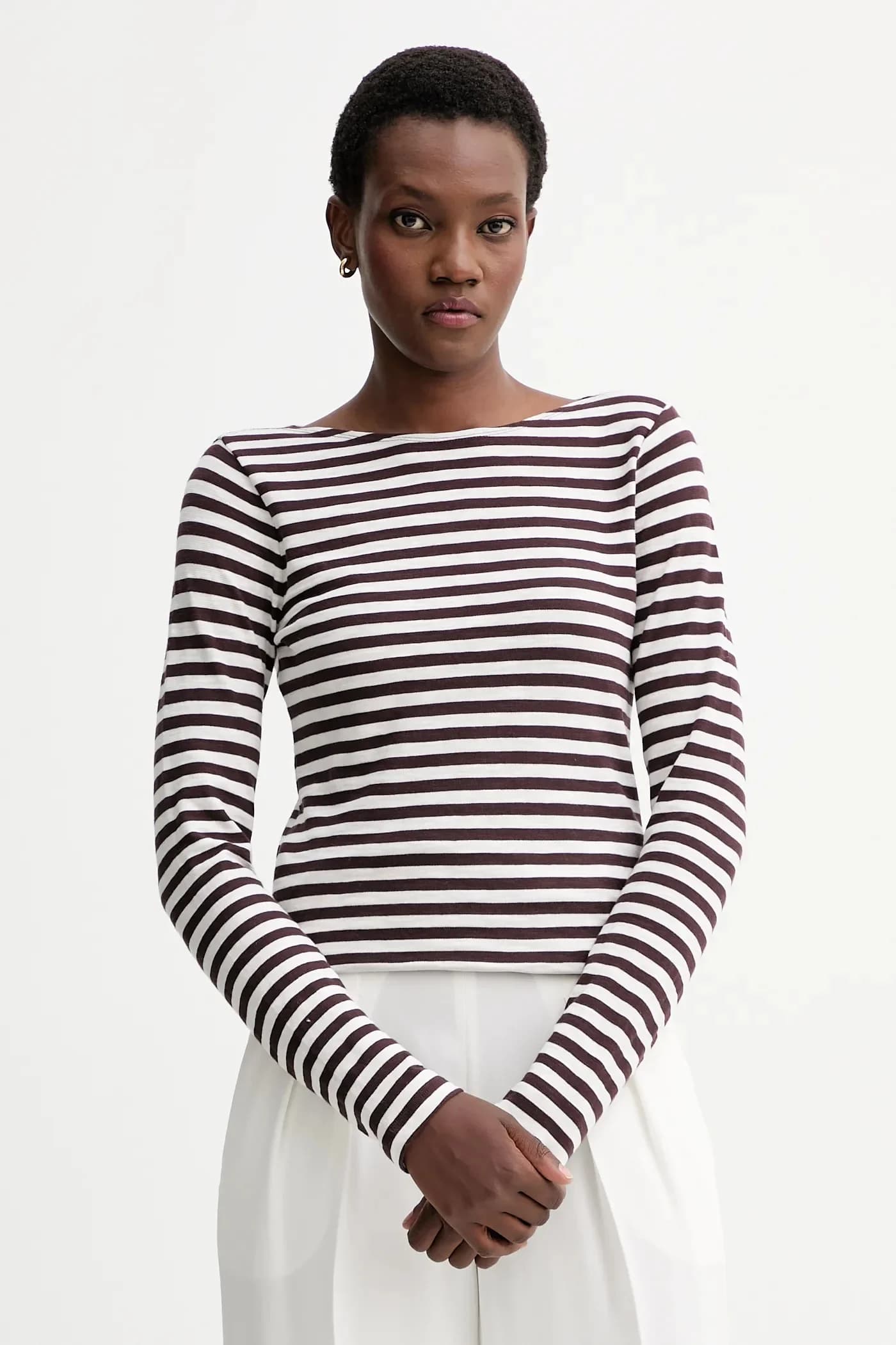 Хлопковая рубашка с длинным рукавом