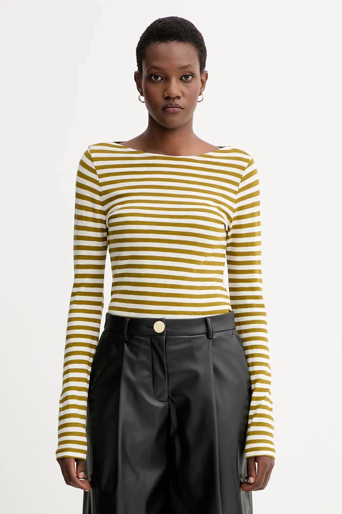 Хлопковая рубашка с длинным рукавом