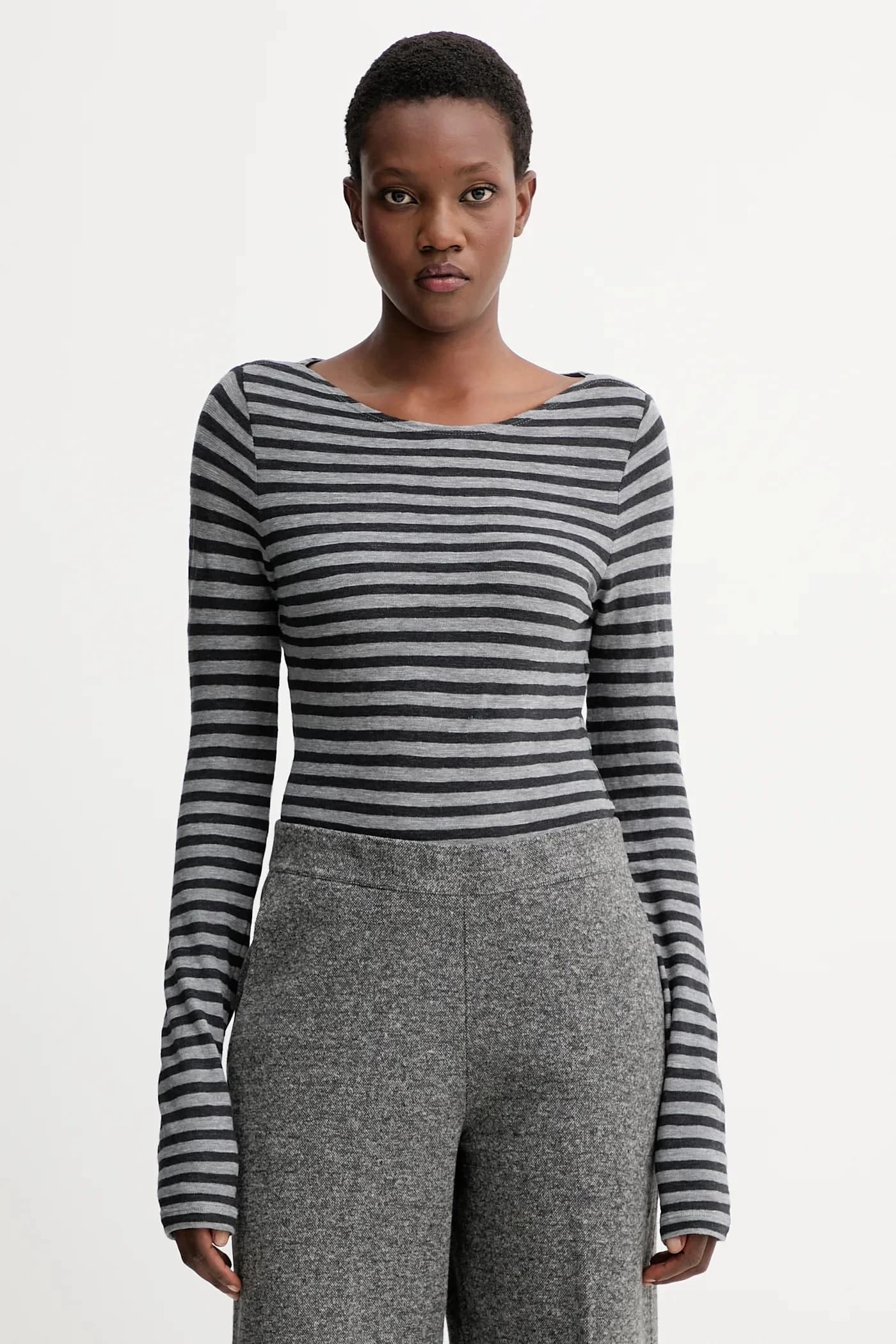 Хлопковая рубашка с длинным рукавом