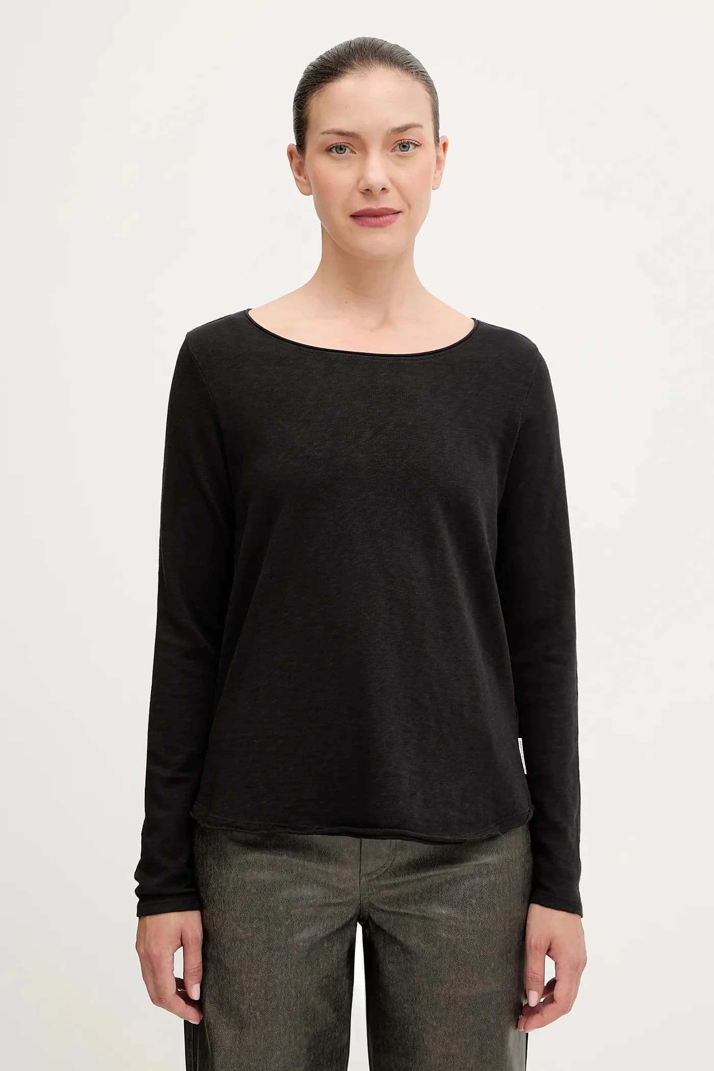 Хлопковая рубашка с длинным рукавом