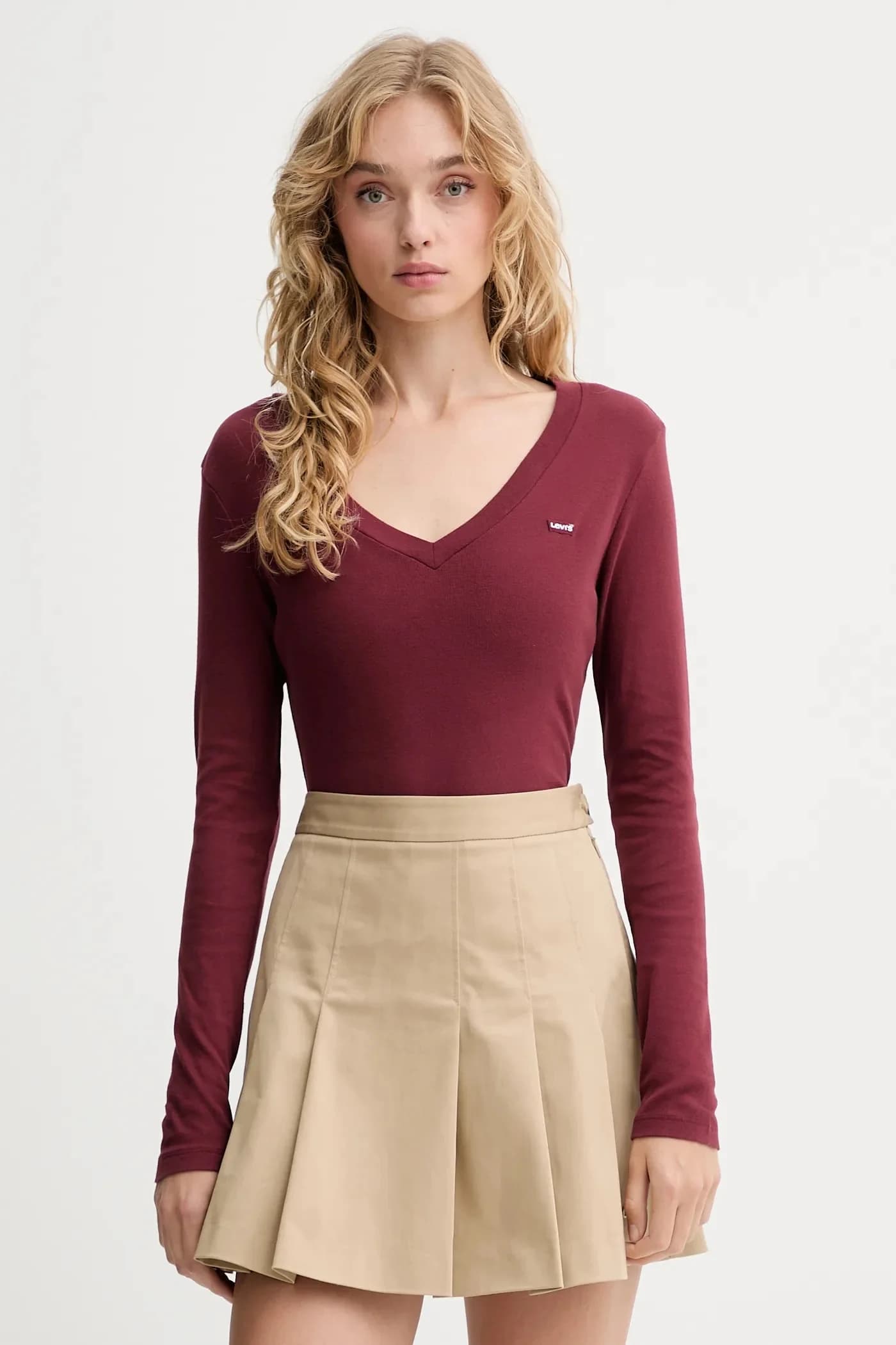 Хлопковая рубашка с длинным рукавом