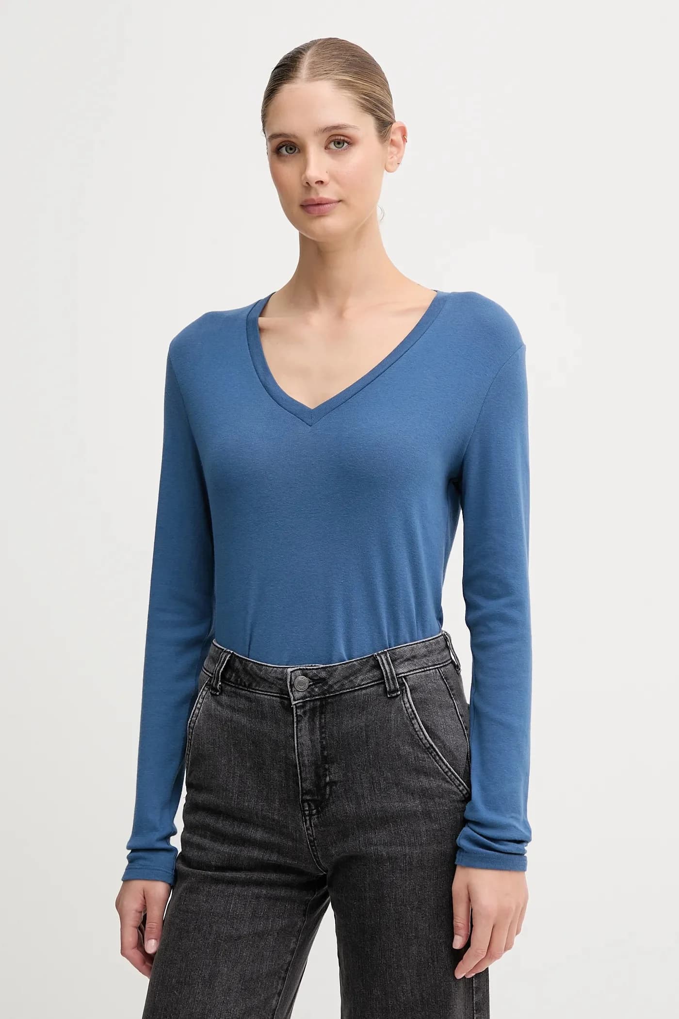 Хлопковая рубашка с длинным рукавом