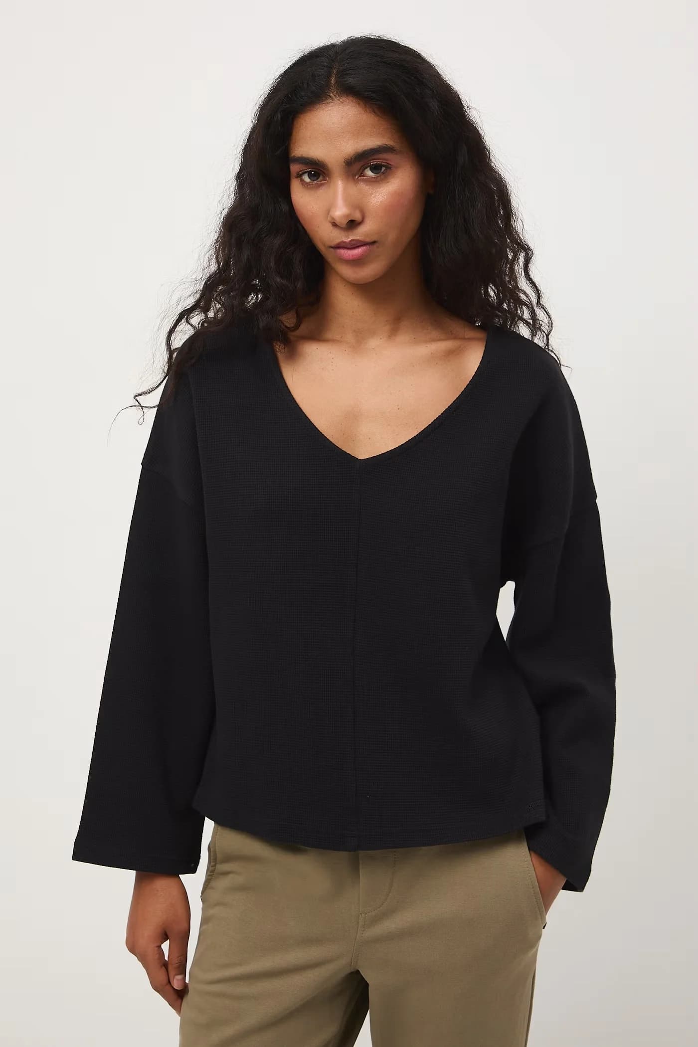 Женская хлопковая рубашка с длинным рукавом