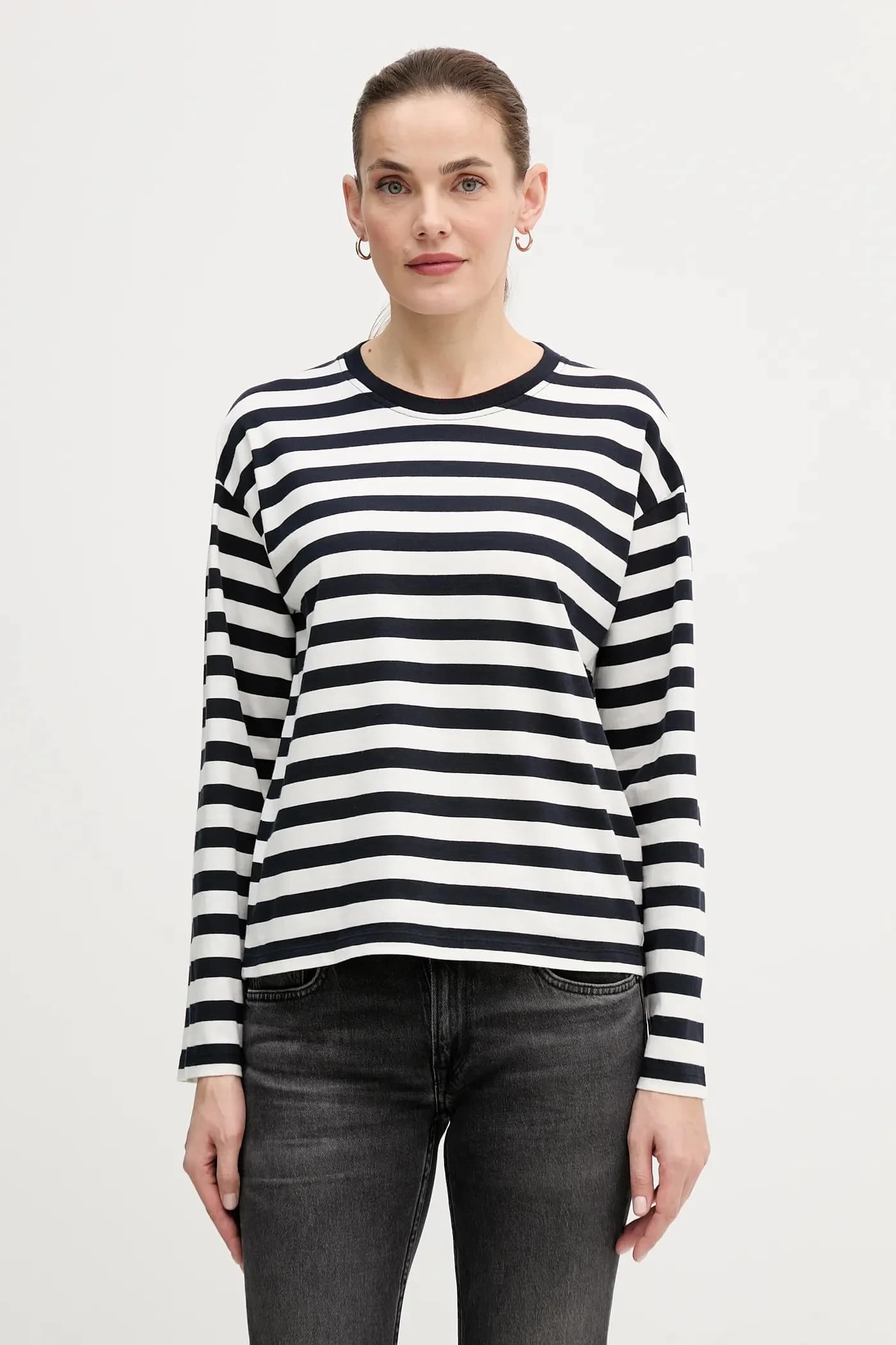 Хлопковая рубашка с длинным рукавом