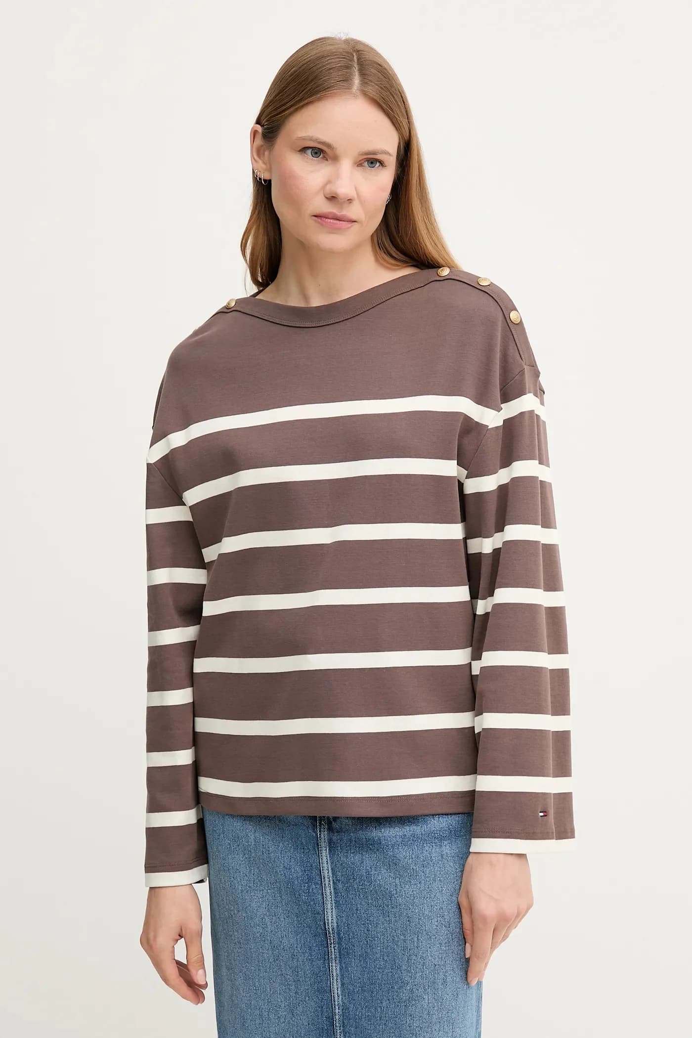 Хлопковая рубашка с длинным рукавом