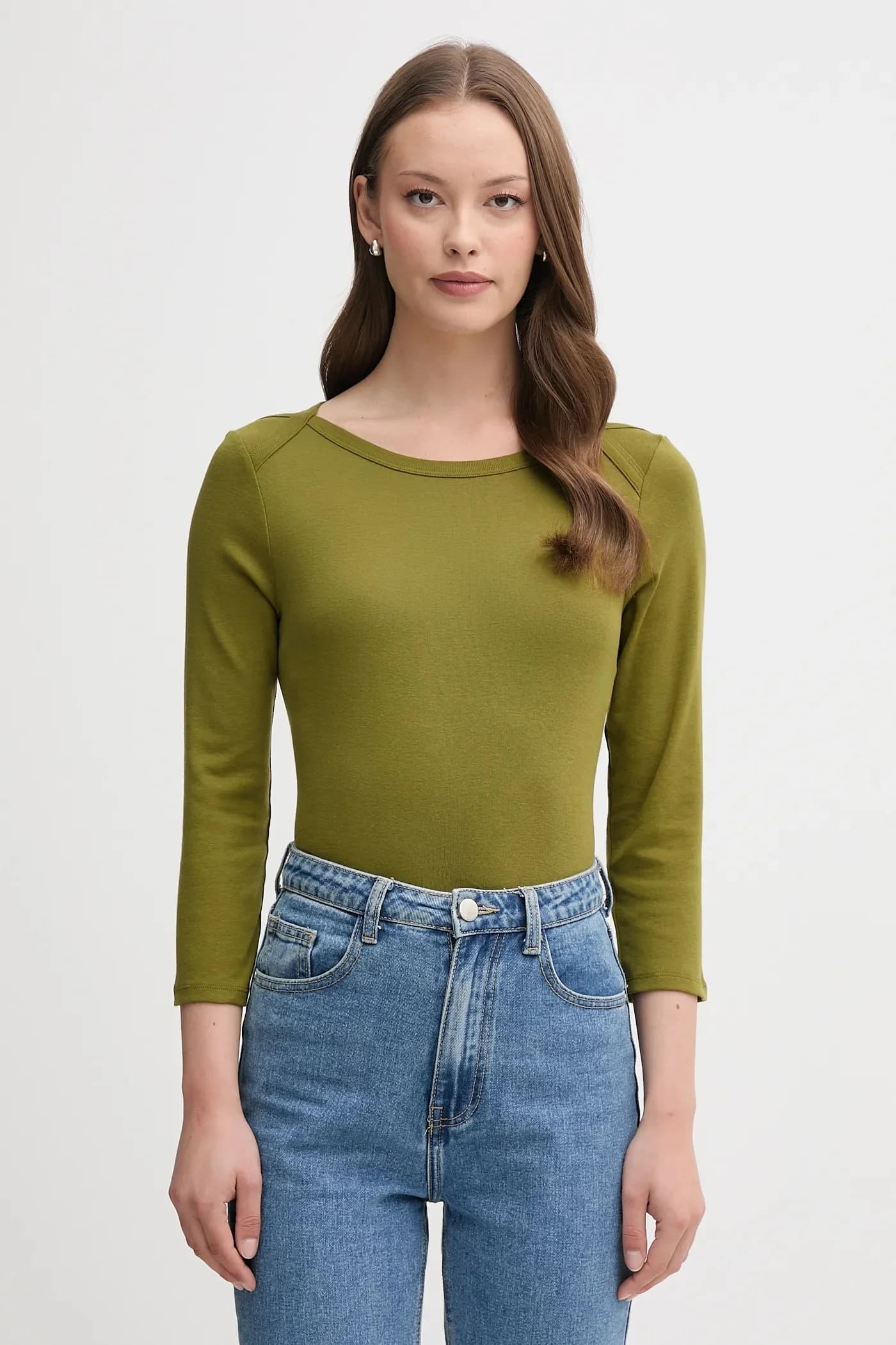 Хлопковая рубашка с длинным рукавом