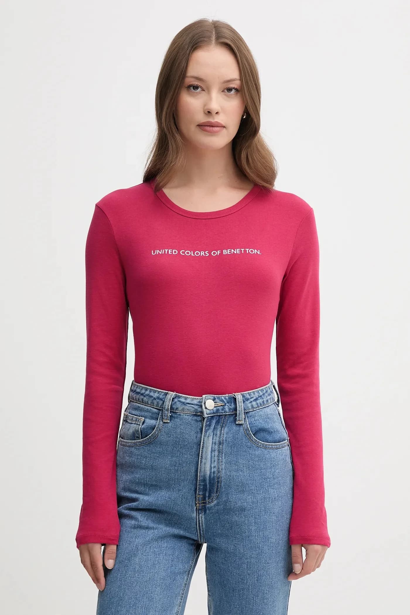 Хлопковая рубашка с длинным рукавом