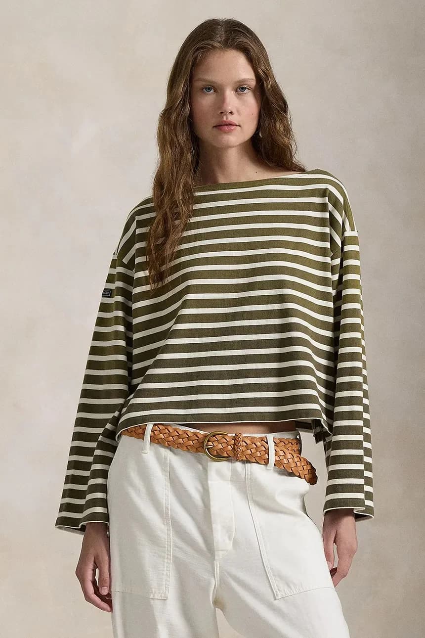 Хлопковая рубашка с длинным рукавом