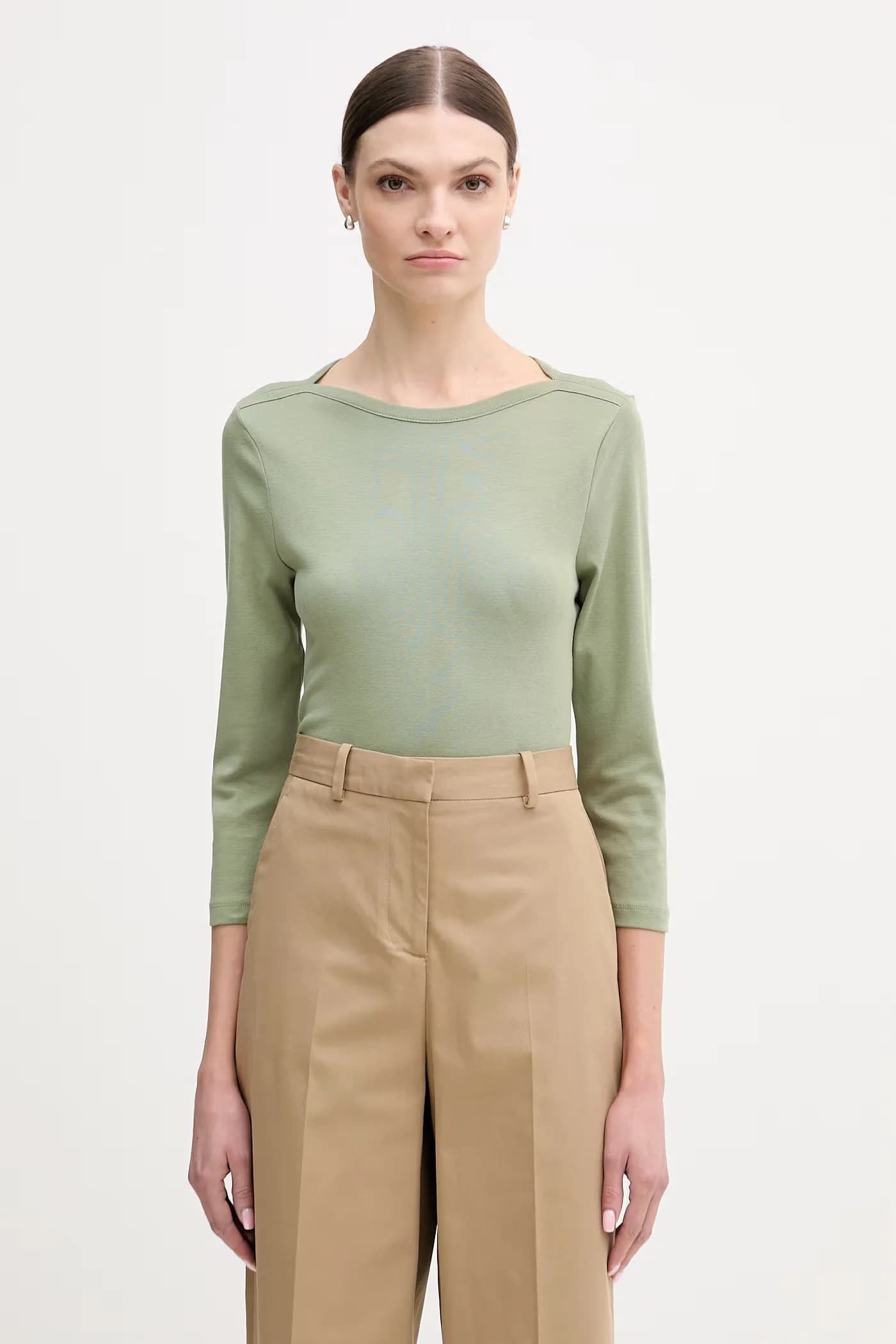 Хлопковая рубашка с длинным рукавом