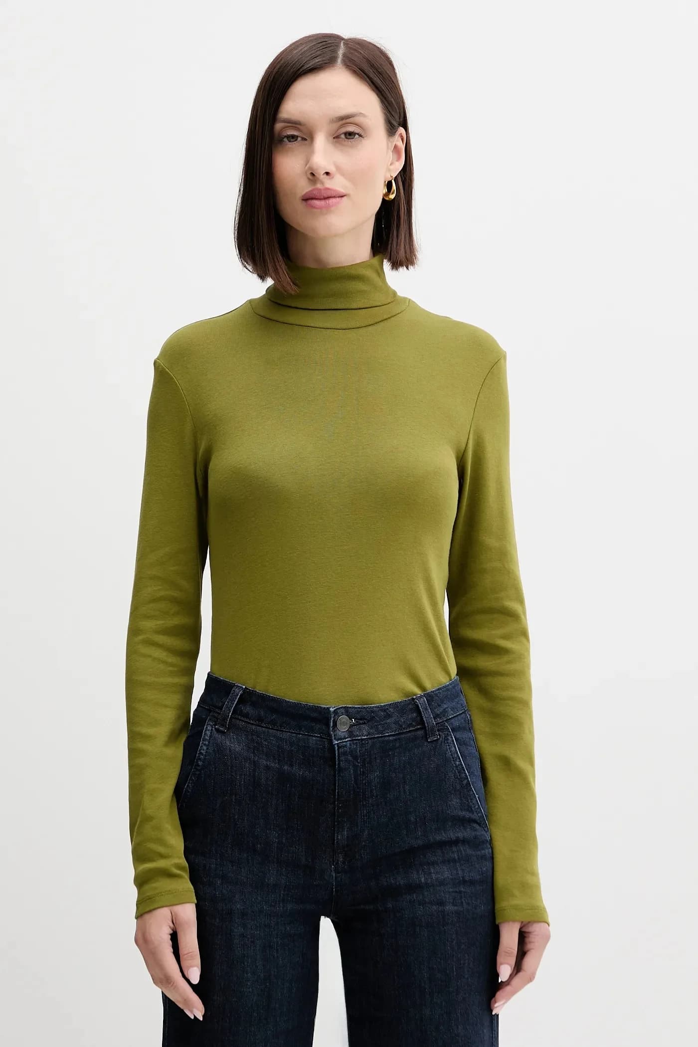 Хлопковая рубашка с длинным рукавом