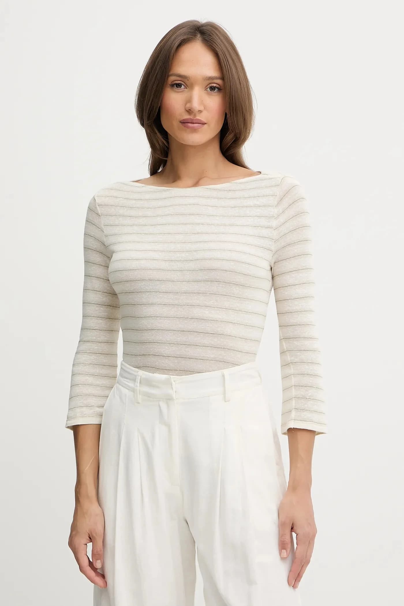 Лонгслив из смесового льна