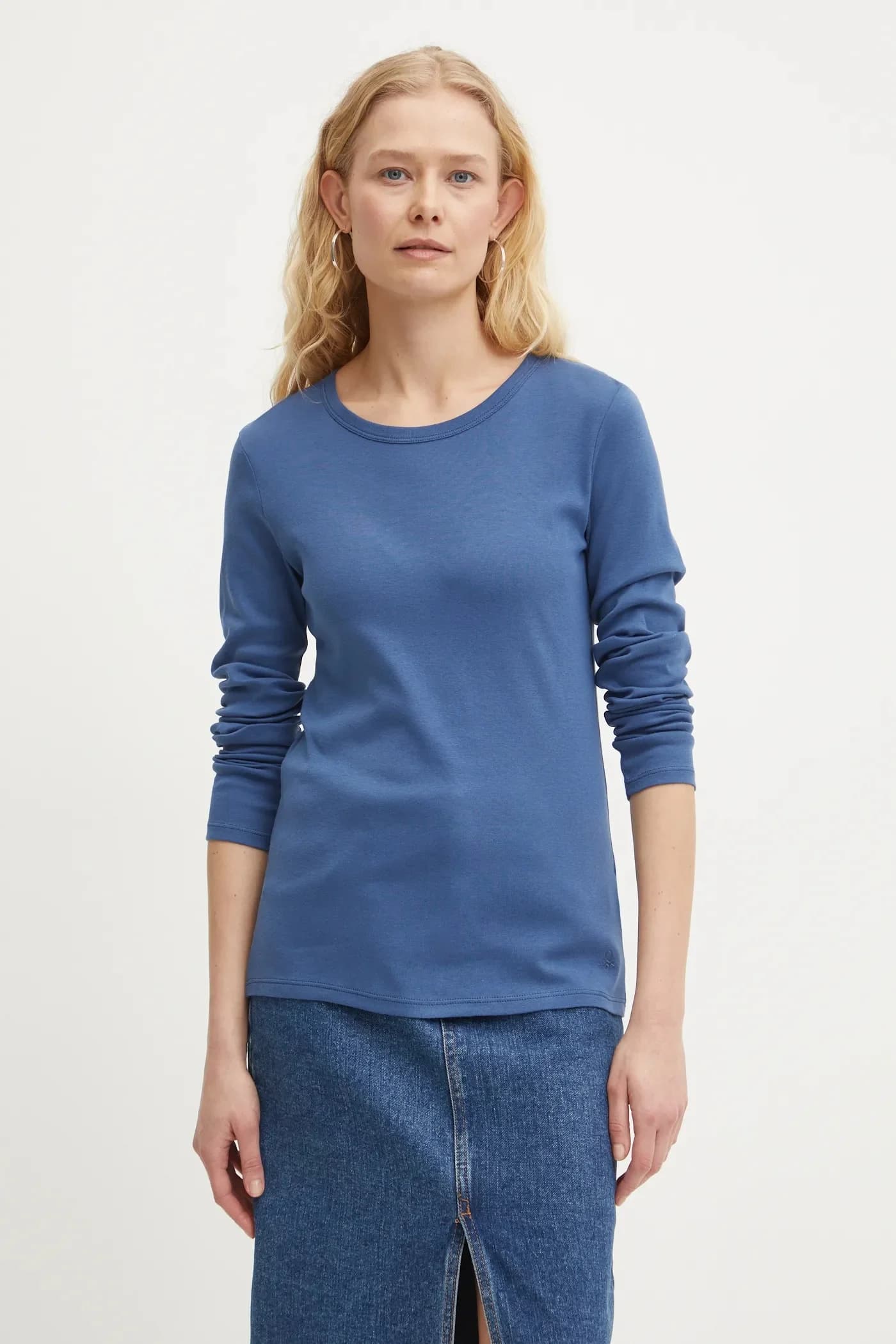 Хлопковая рубашка с длинным рукавом